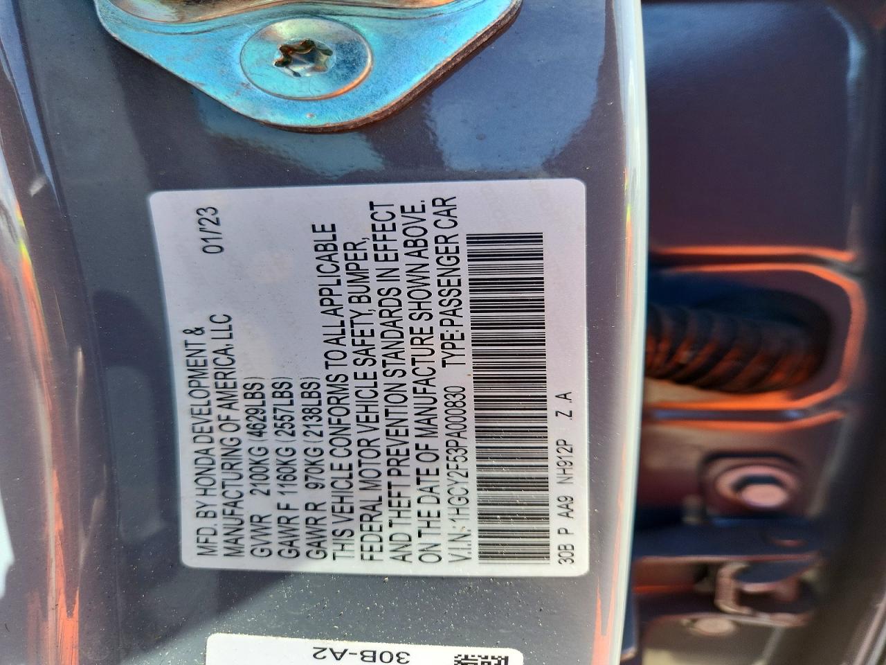 2023 Honda Accord Hybrid Sport Gray vin: 1HGCY2F53PA000830
