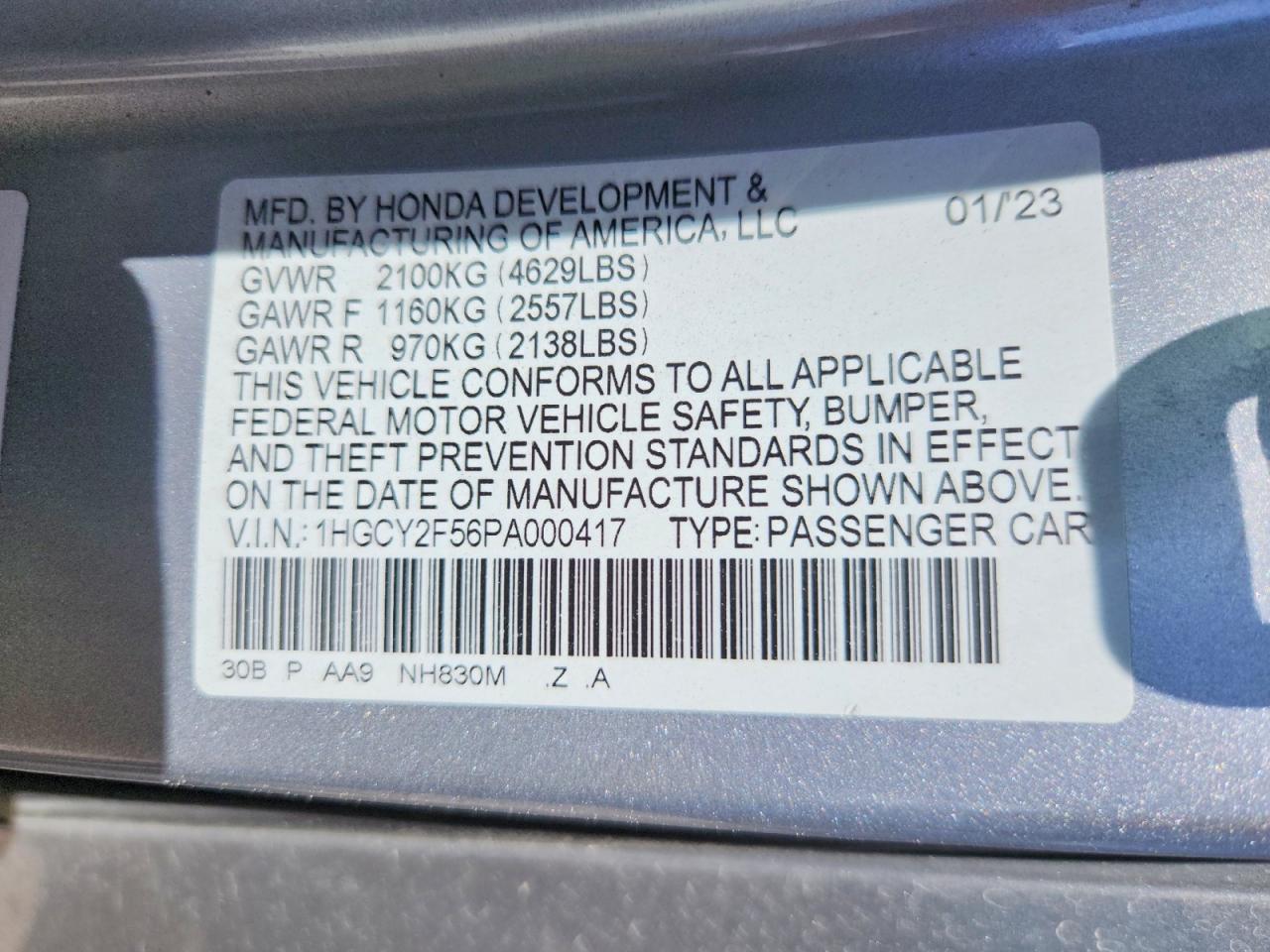 2023 Honda Accord Hybrid Sport Silver vin: 1HGCY2F56PA000417