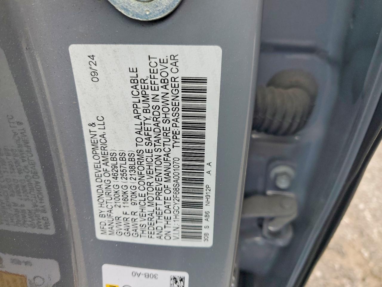 2025 Honda Accord Hybrid Exl Gray vin: 1HGCY2F68SA001070