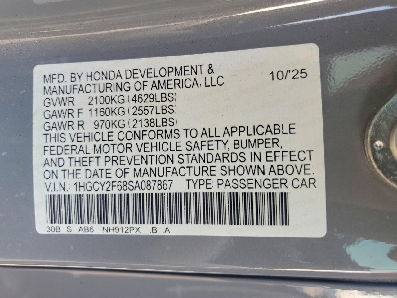2025 Honda Accord Hybrid Exl Gray vin: 1HGCY2F68SA087867