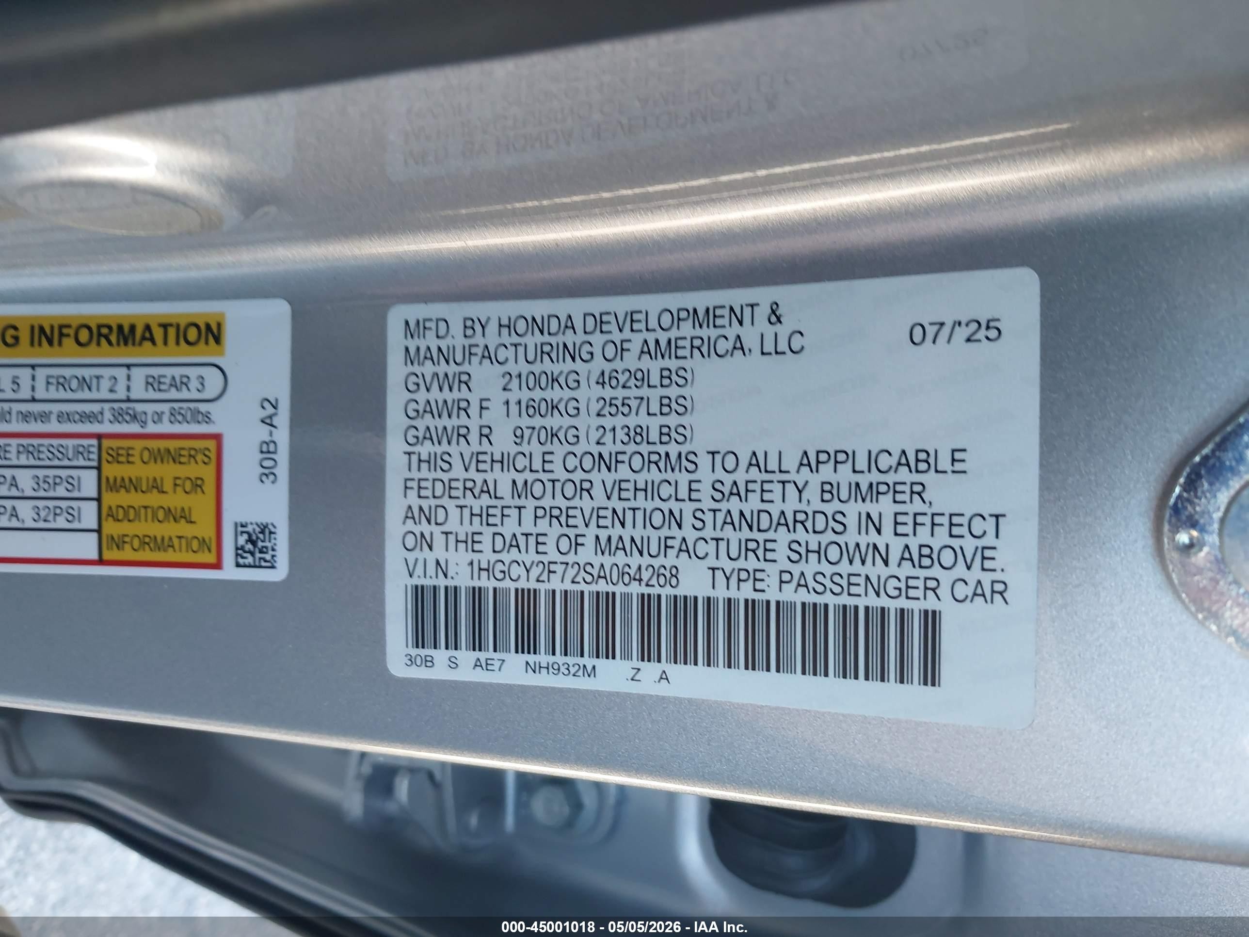 2025 Honda Accord Hybrid Sport-l Серебряный vin: 1HGCY2F72SA064268