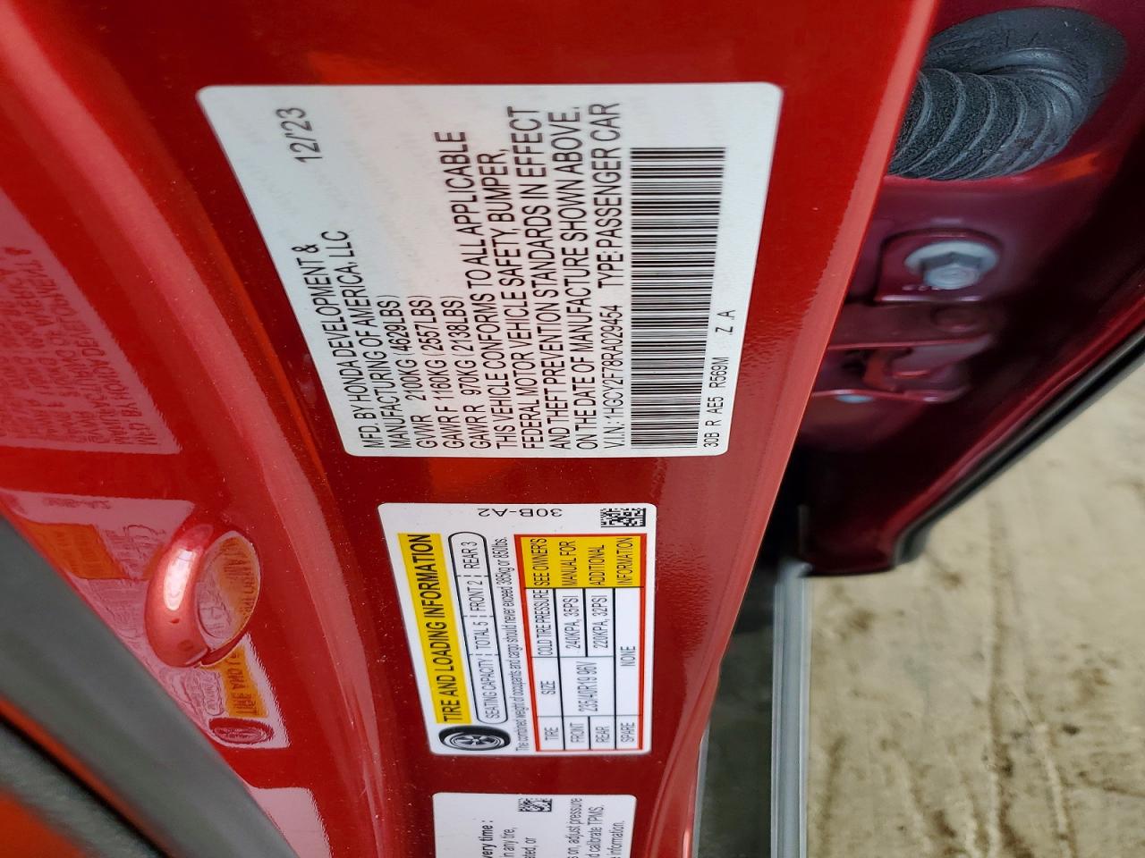 2024 Honda Accord Hybrid Sport-l Red vin: 1HGCY2F78RA029454