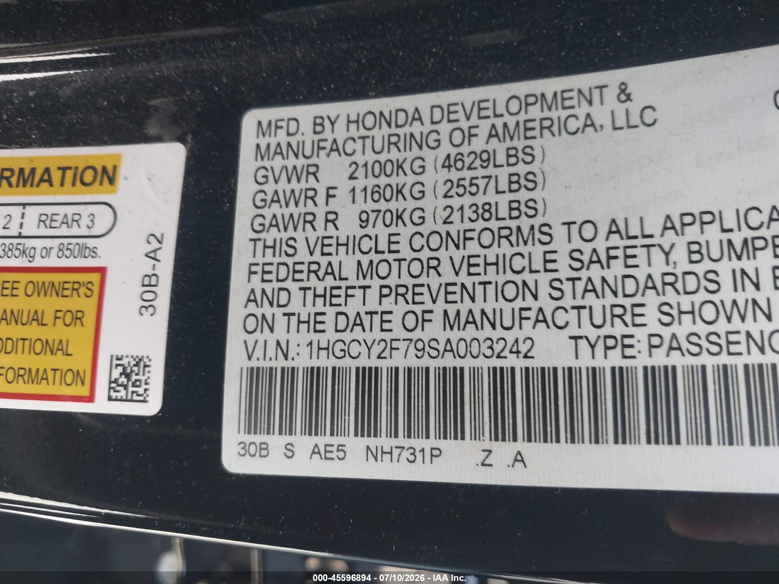 2025 Honda Accord Hybrid Sport-l Черный vin: 1HGCY2F79SA003242