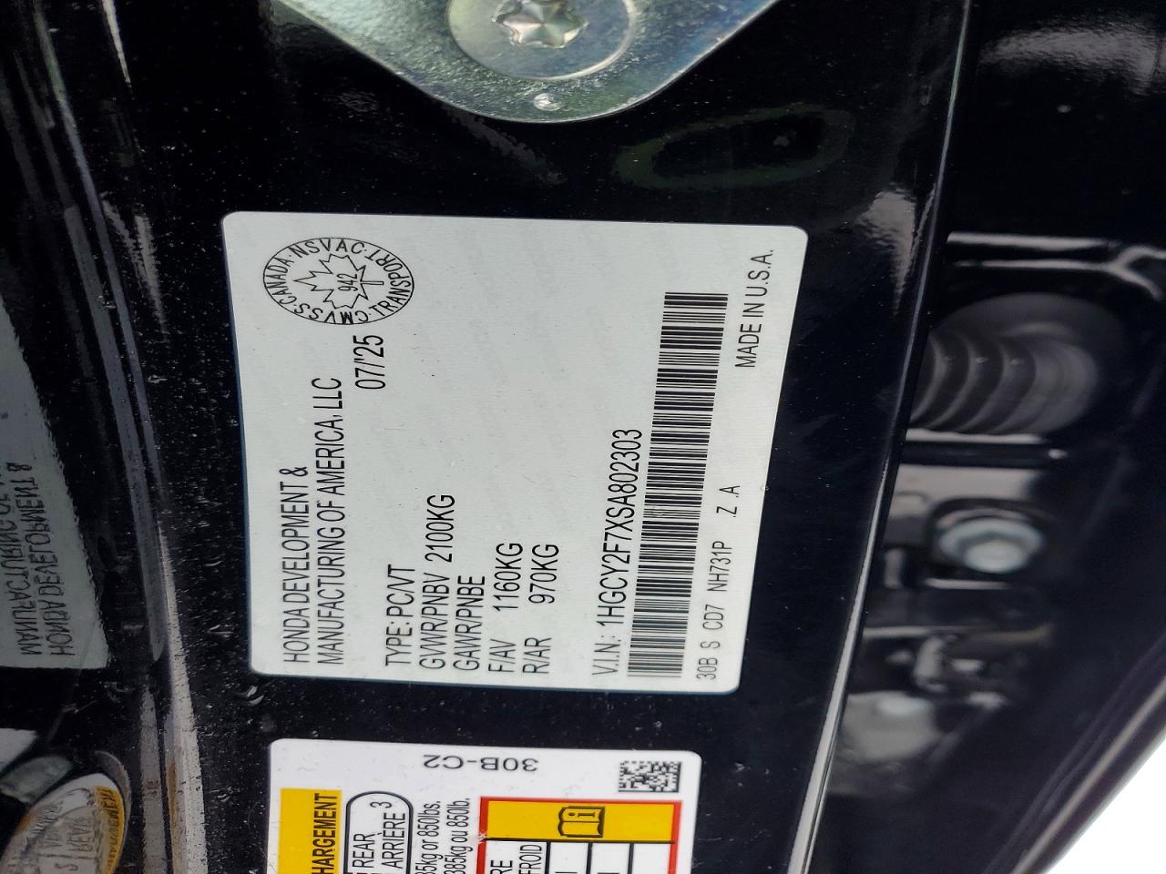2025 Honda Accord Hybrid Sport-l Black vin: 1HGCY2F7XSA802303