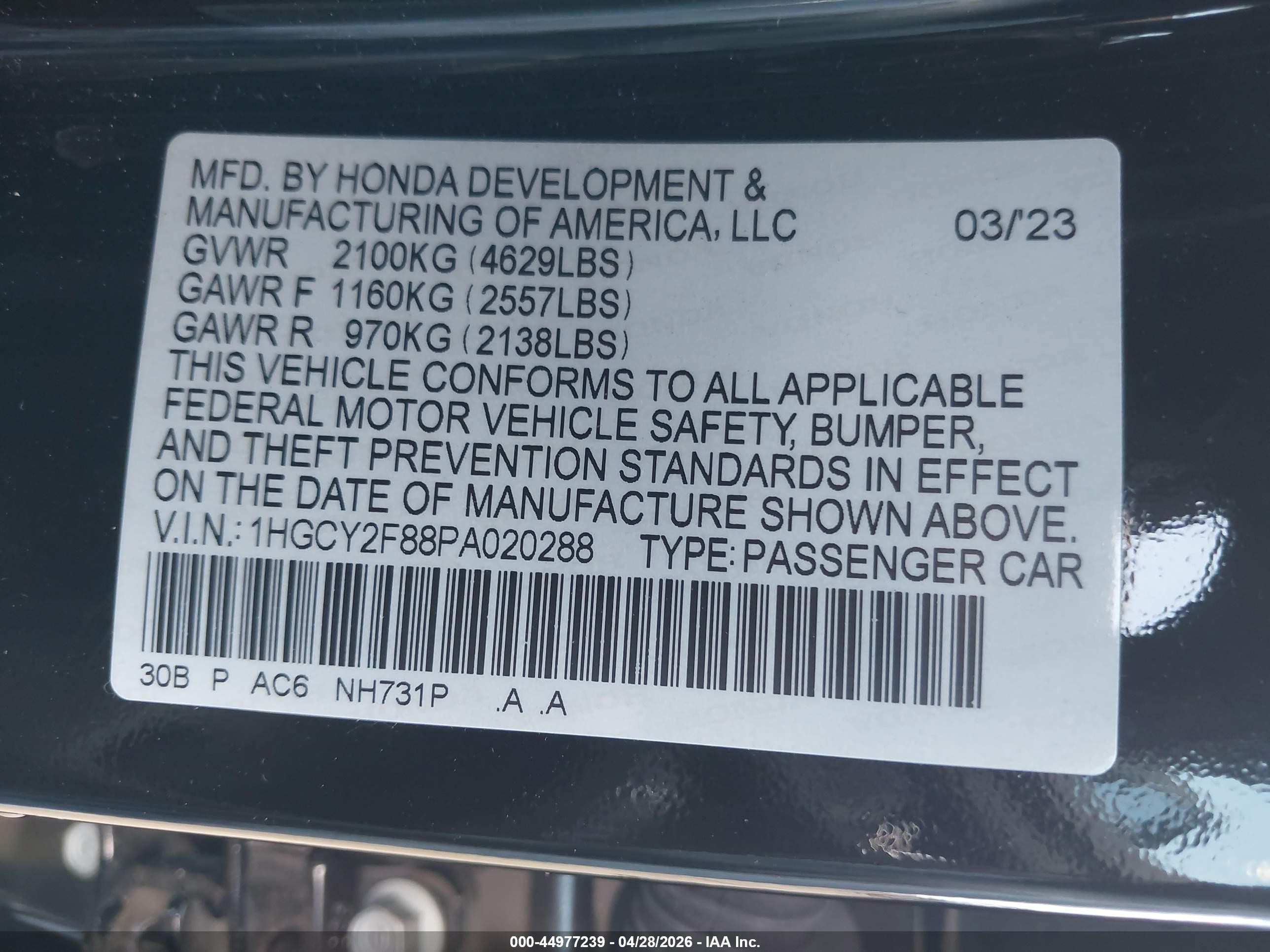 2023 Honda Accord Hybrid Touring Black vin: 1HGCY2F88PA020288
