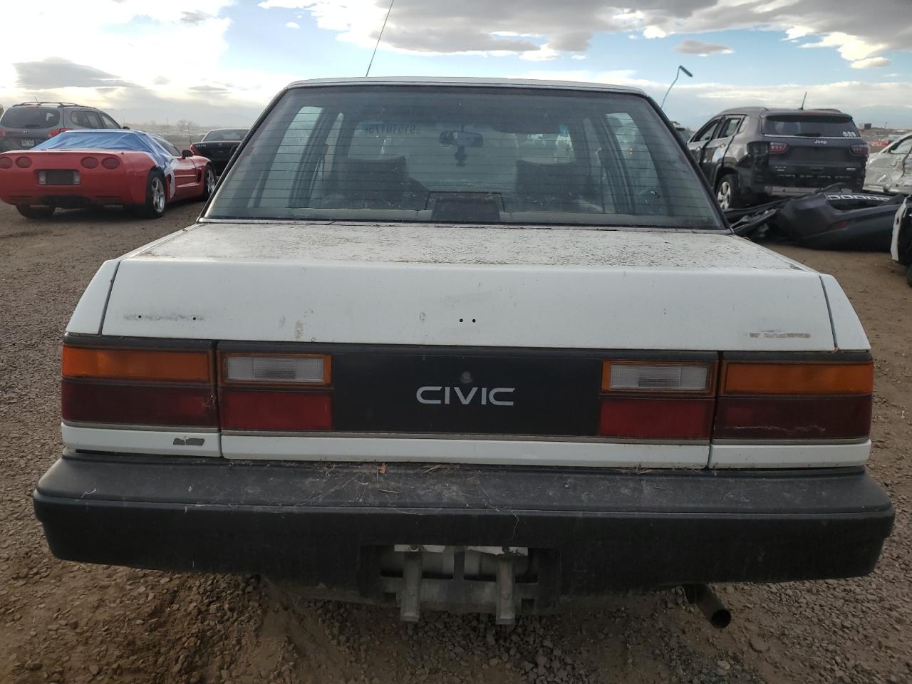 1987 Honda Civic 1.5 White vin: 1HGEC4530HA054493