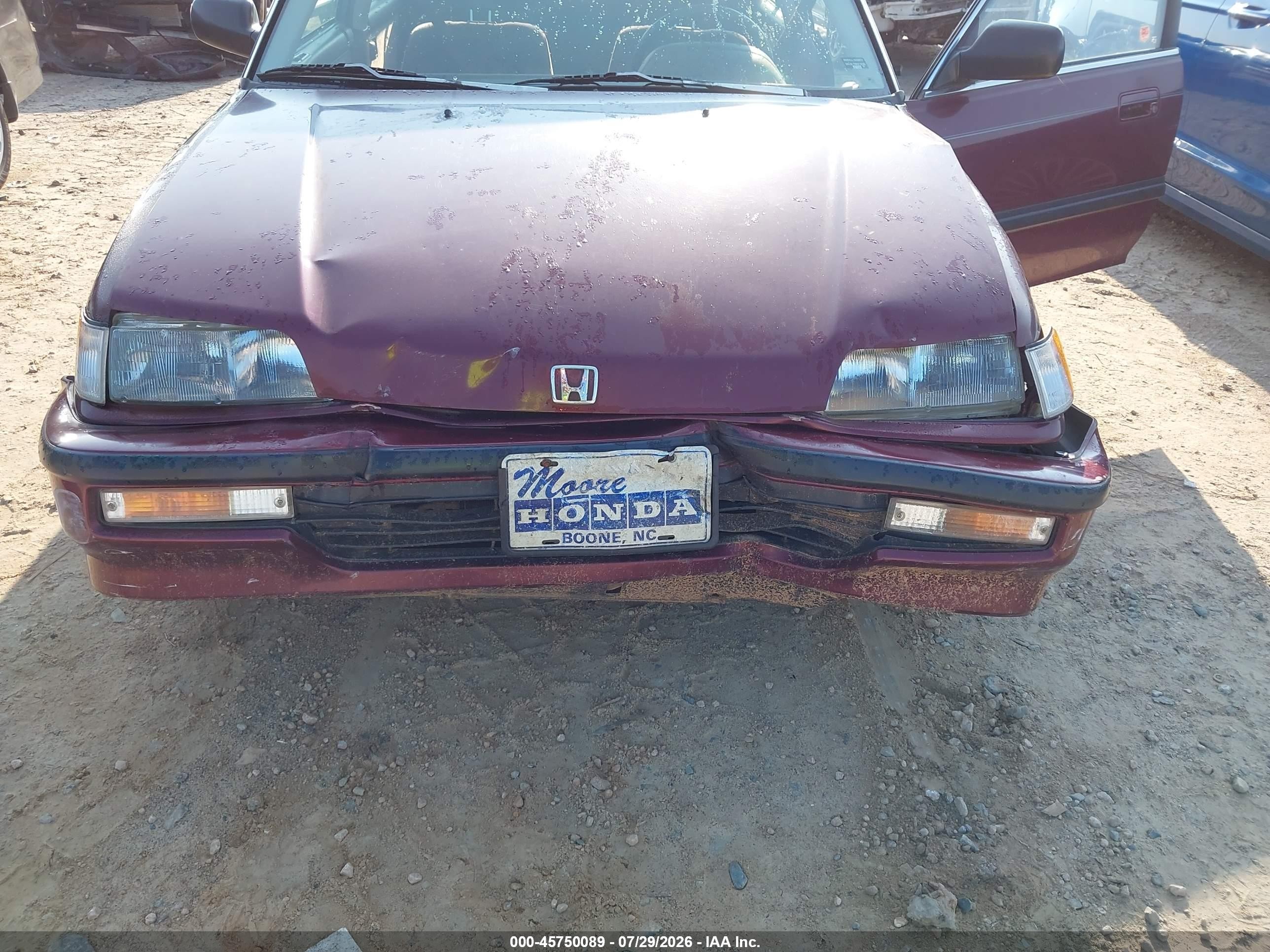 1990 Honda Civic Lx Темно-бордовый vin: 1HGED3650LA070161