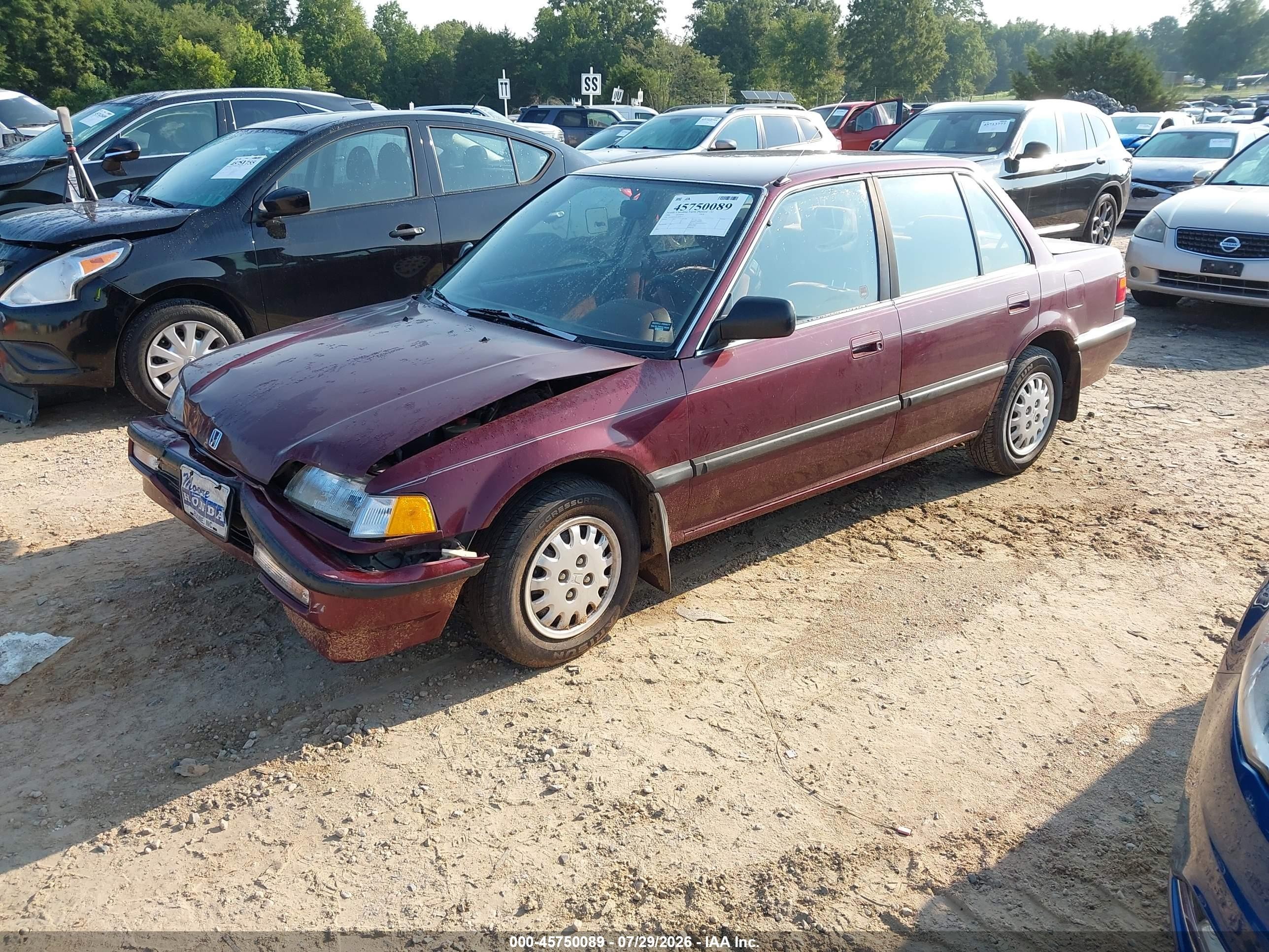 1990 Honda Civic Lx Темно-бордовый vin: 1HGED3650LA070161
