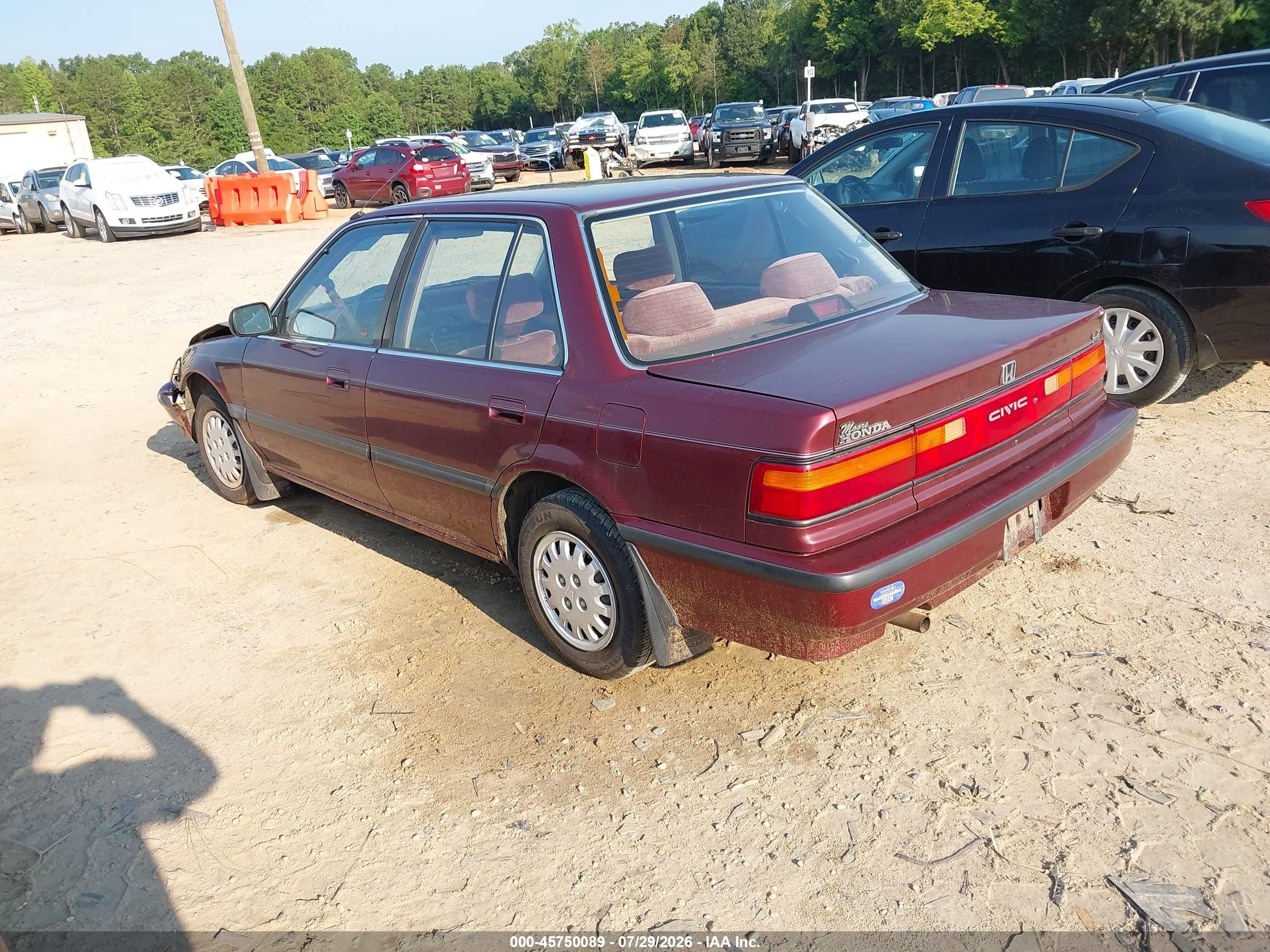 1990 Honda Civic Lx Maroon vin: 1HGED3650LA070161