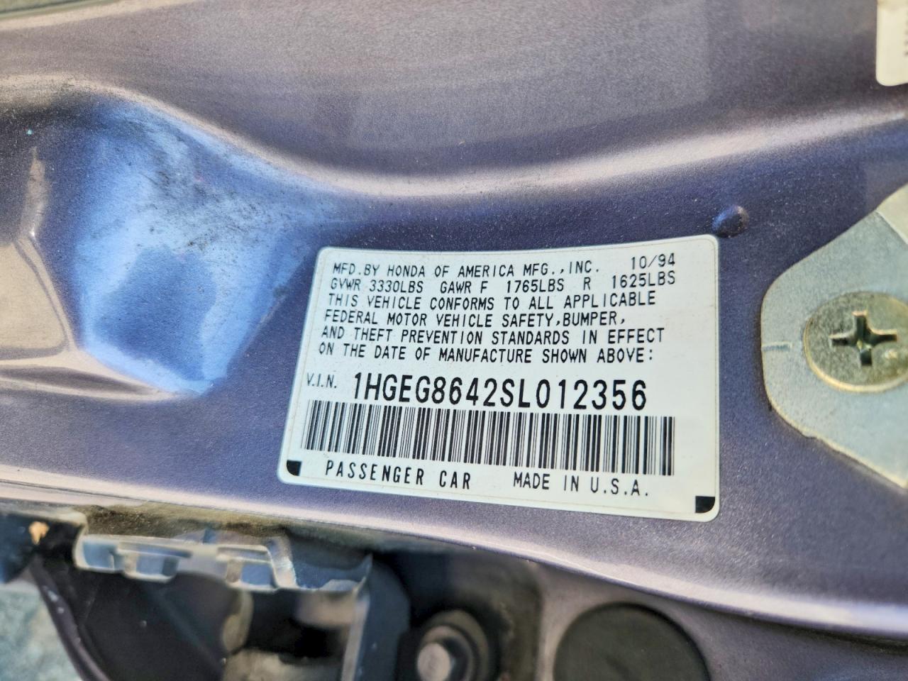 1995 Honda Civic Dx Gray vin: 1HGEG8642SL012356