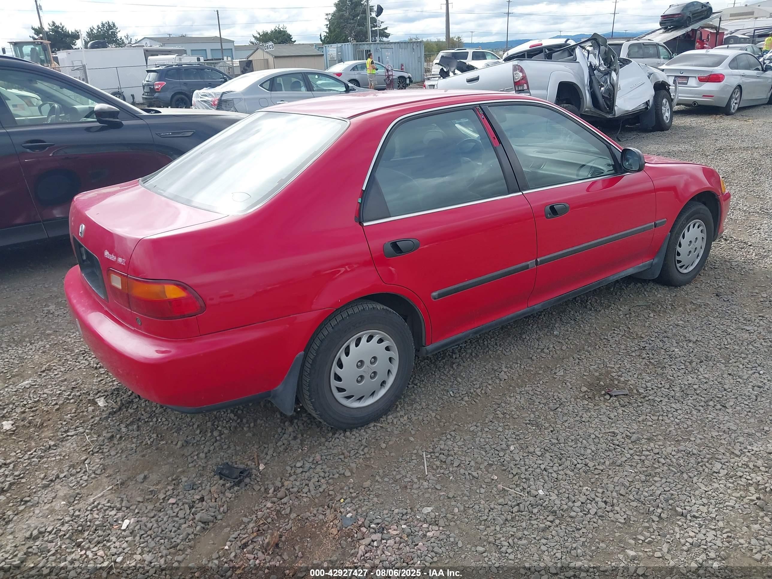 1993 Honda Civic Lx Red vin: 1HGEG8659PL010913