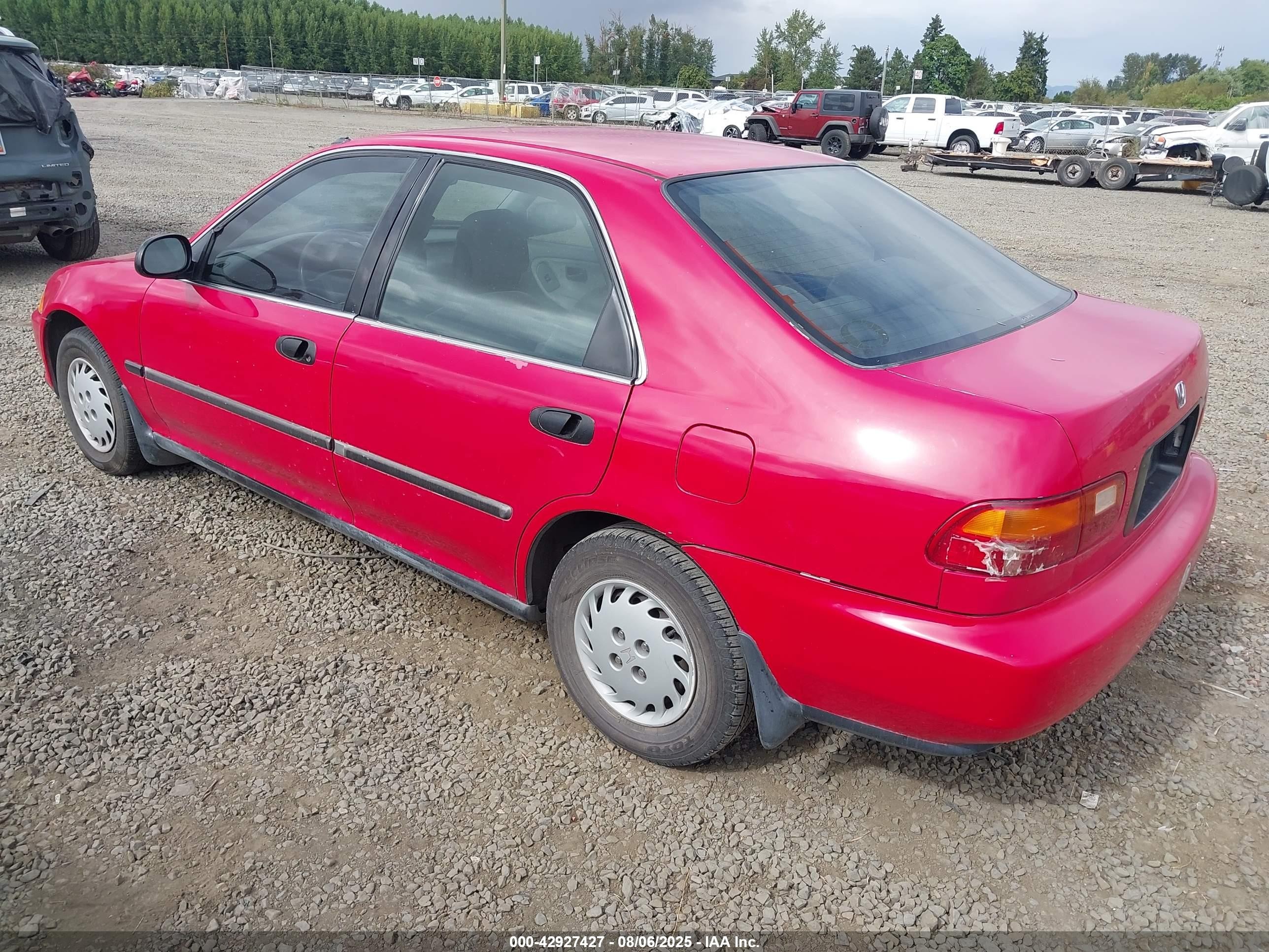 1993 Honda Civic Lx Red vin: 1HGEG8659PL010913