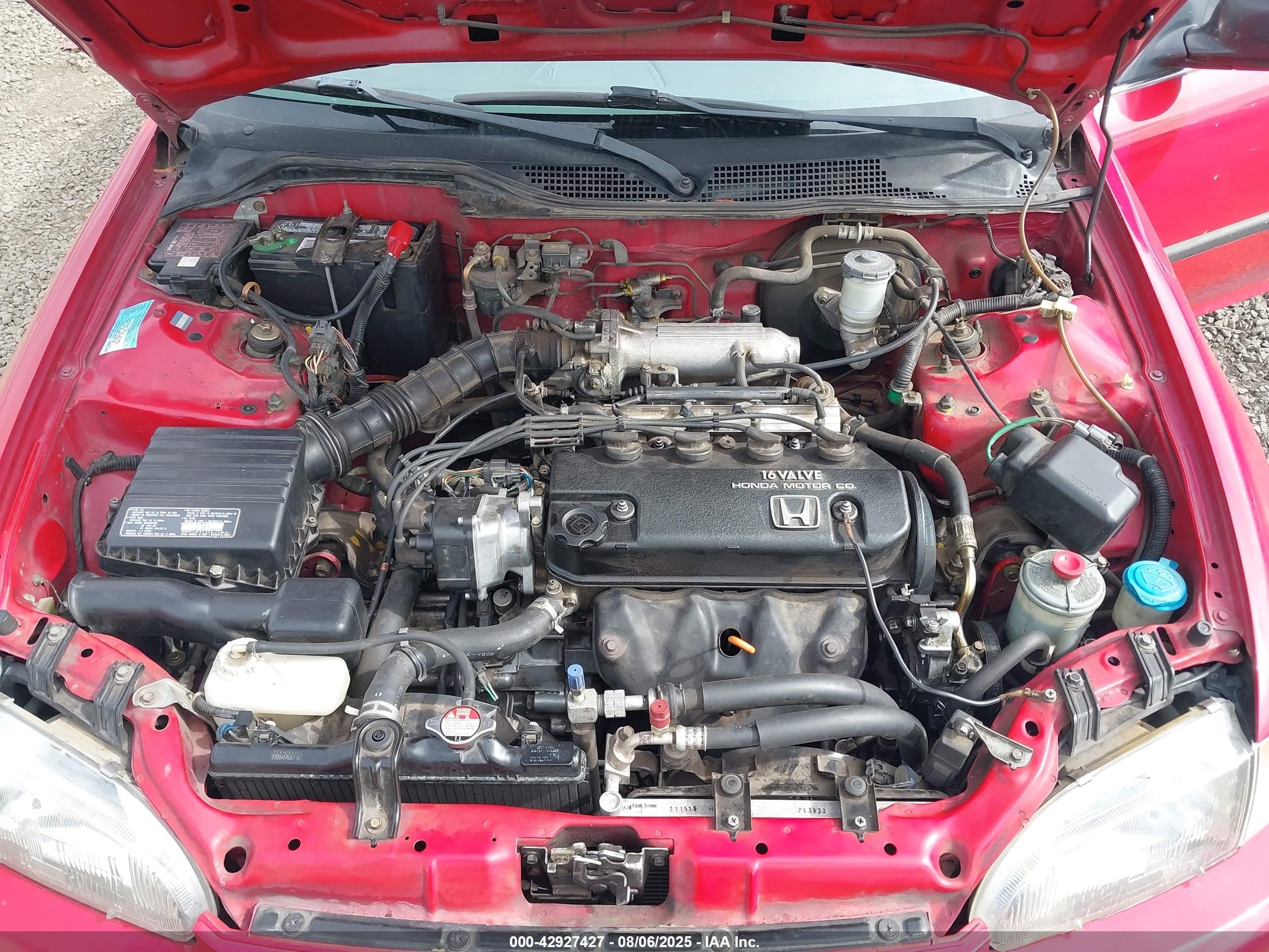 1993 Honda Civic Lx Red vin: 1HGEG8659PL010913