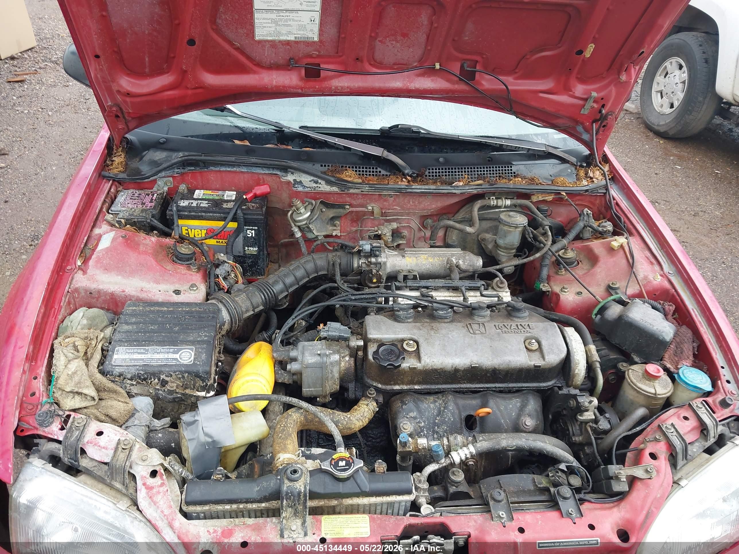1995 Honda Civic Lx Red vin: 1HGEG8659SL013514