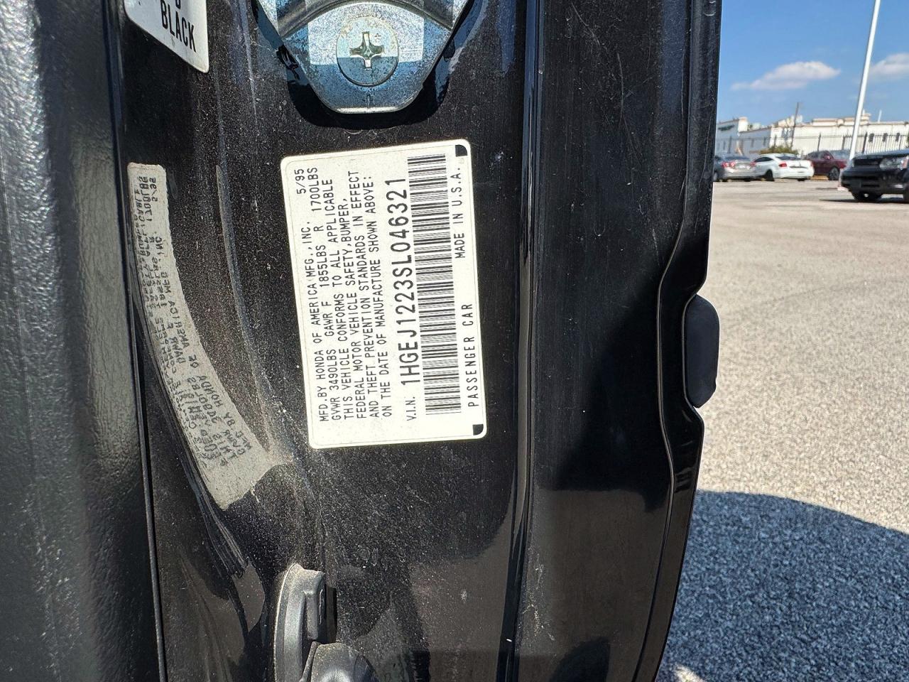1995 Honda Civic Ex Black vin: 1HGEJ1223SL046321