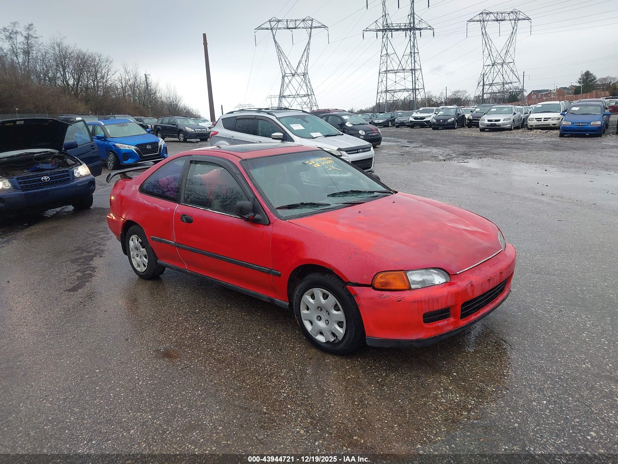 1993 Honda Civic Ex Red vin: 1HGEJ1269PL045099