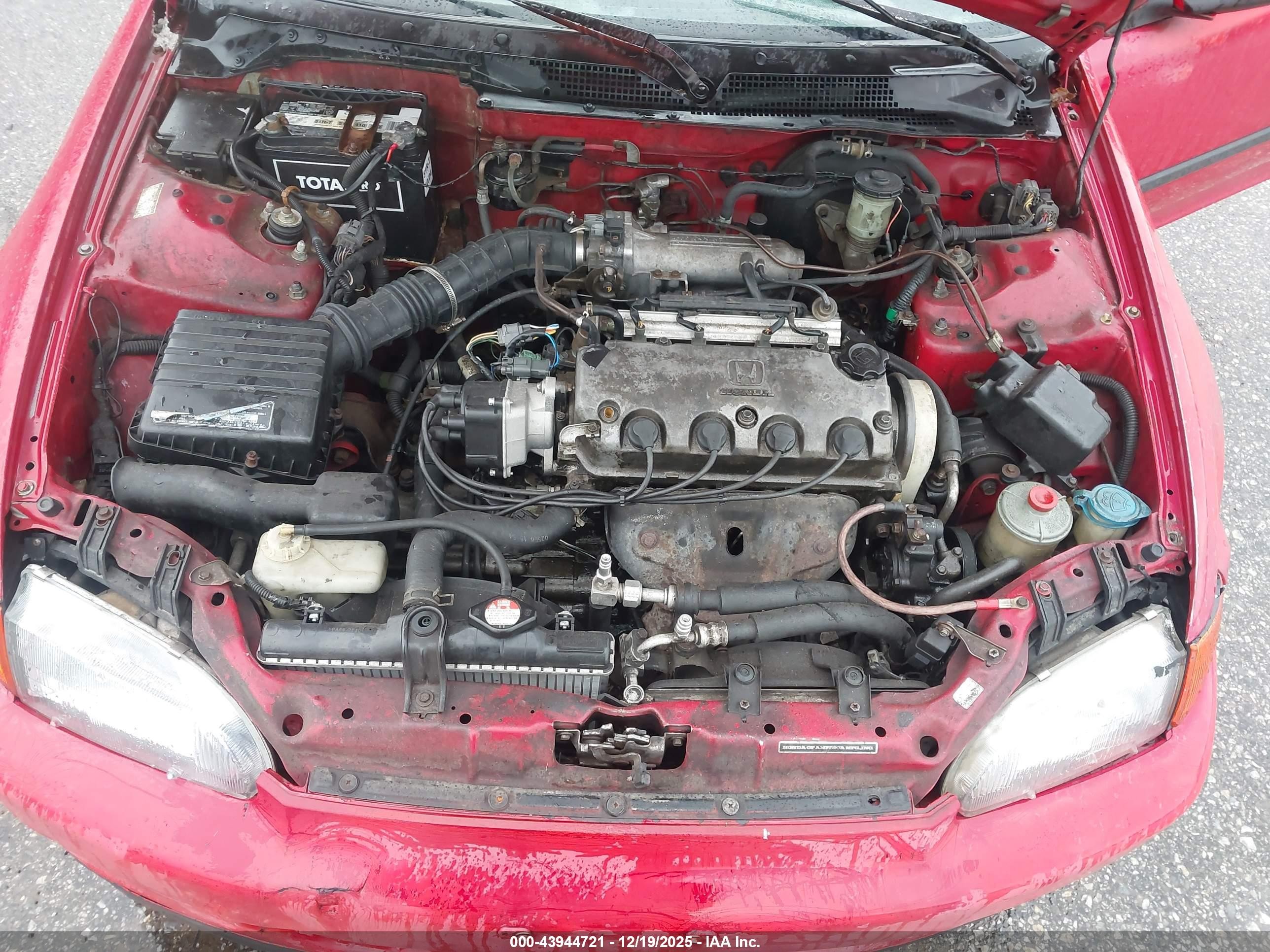 1993 Honda Civic Ex Red vin: 1HGEJ1269PL045099