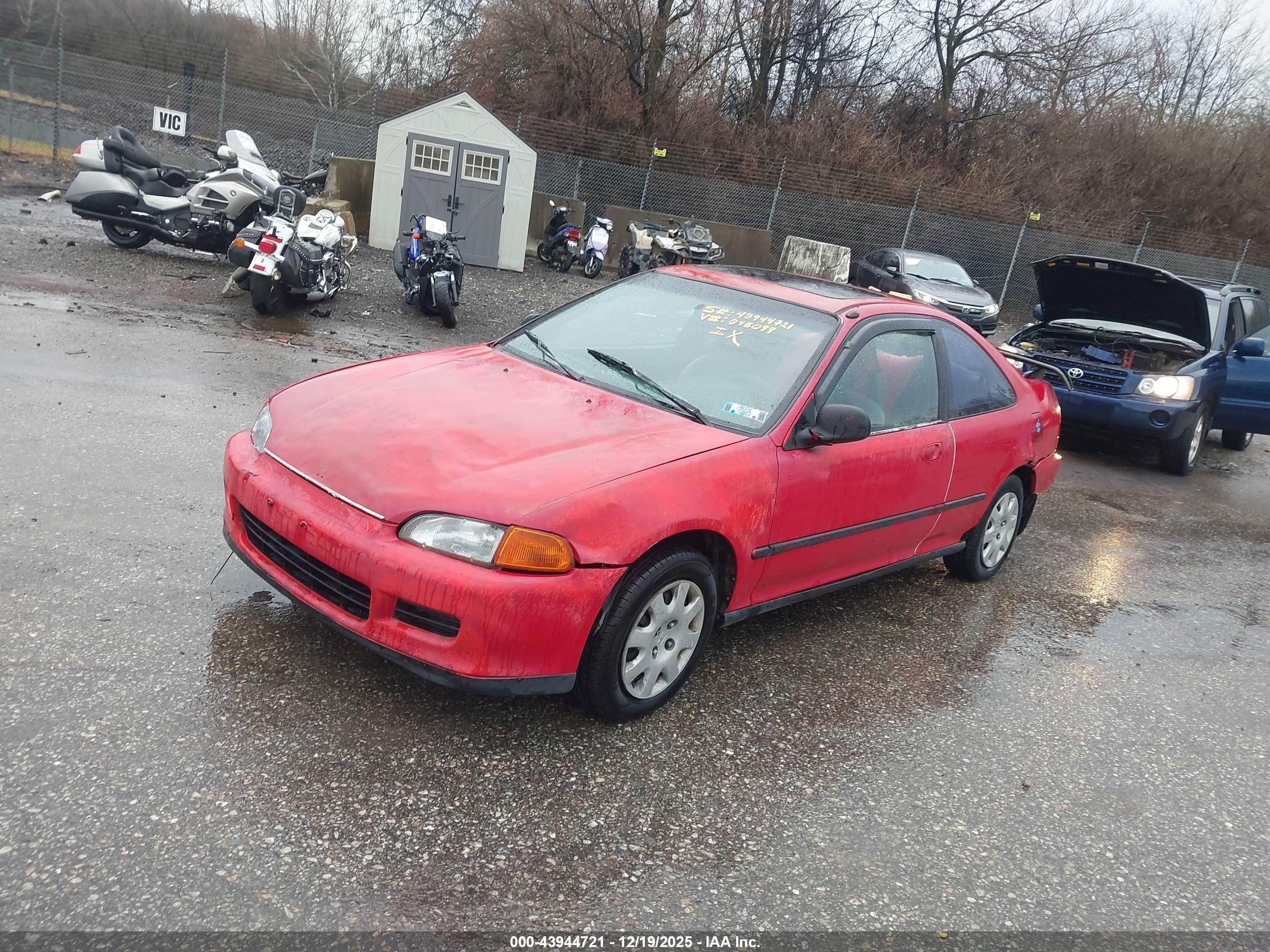 1993 Honda Civic Ex Red vin: 1HGEJ1269PL045099