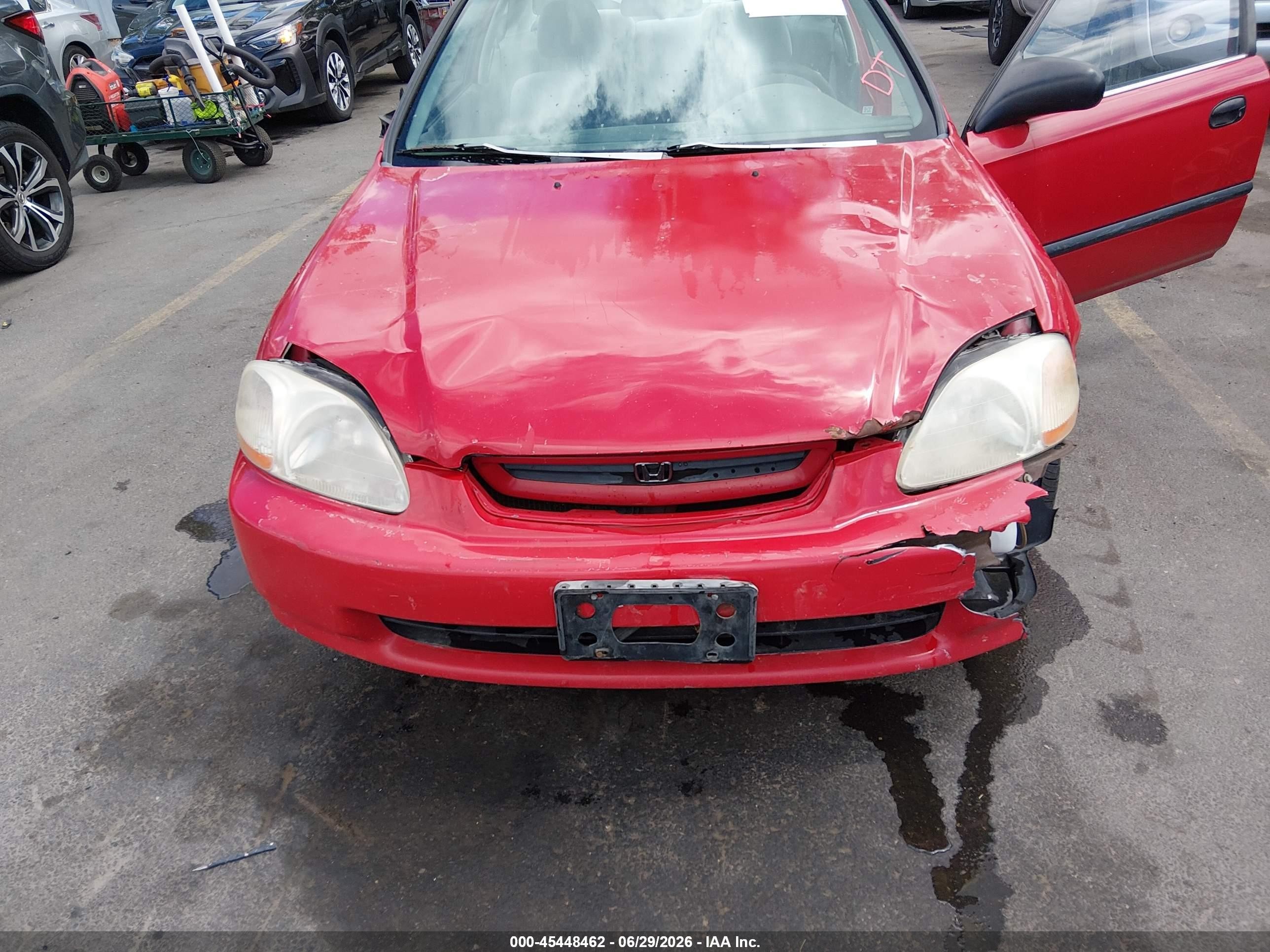 1996 Honda Civic Dx Red vin: 1HGEJ6122TL069816