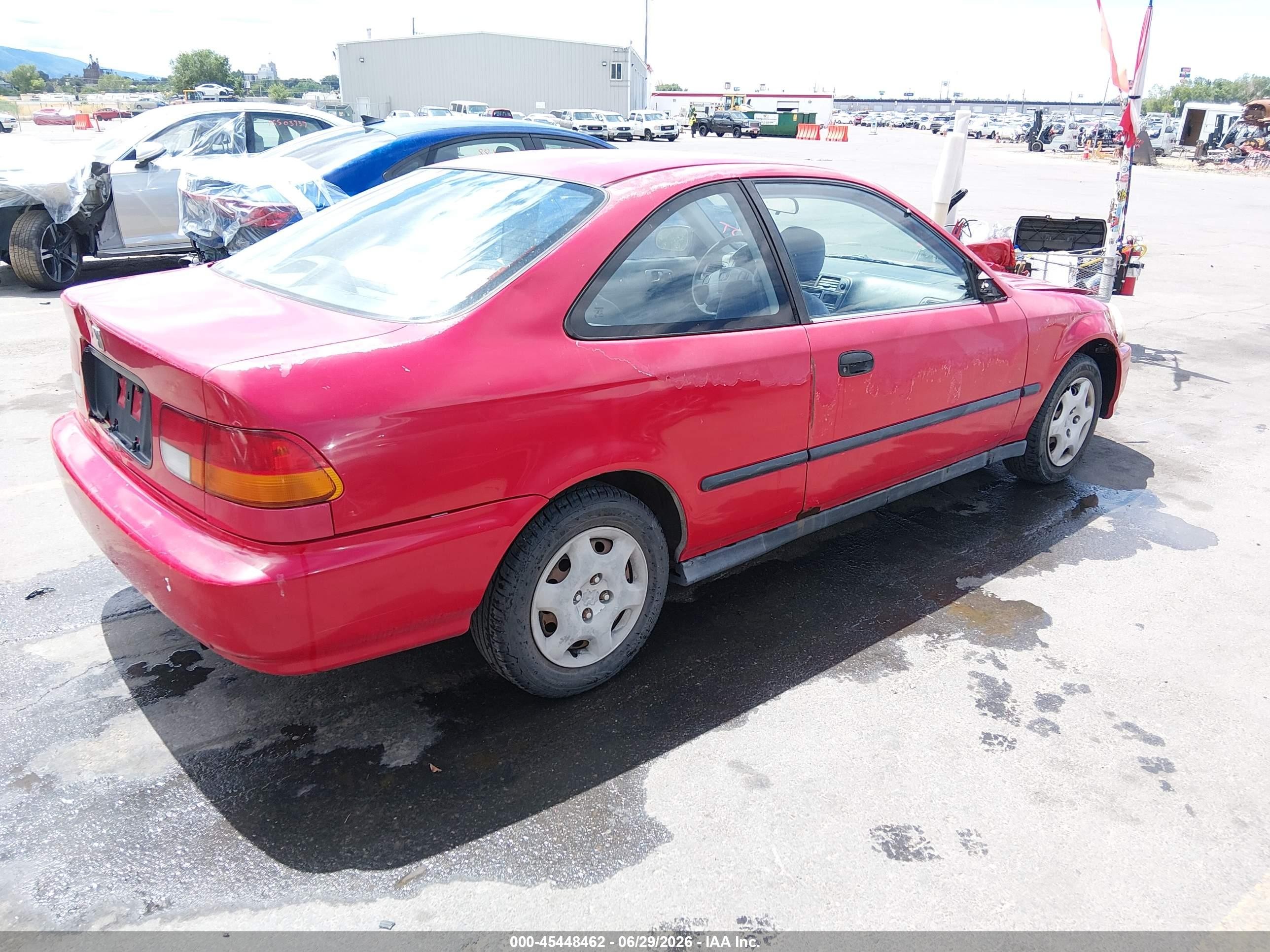1996 Honda Civic Dx Red vin: 1HGEJ6122TL069816
