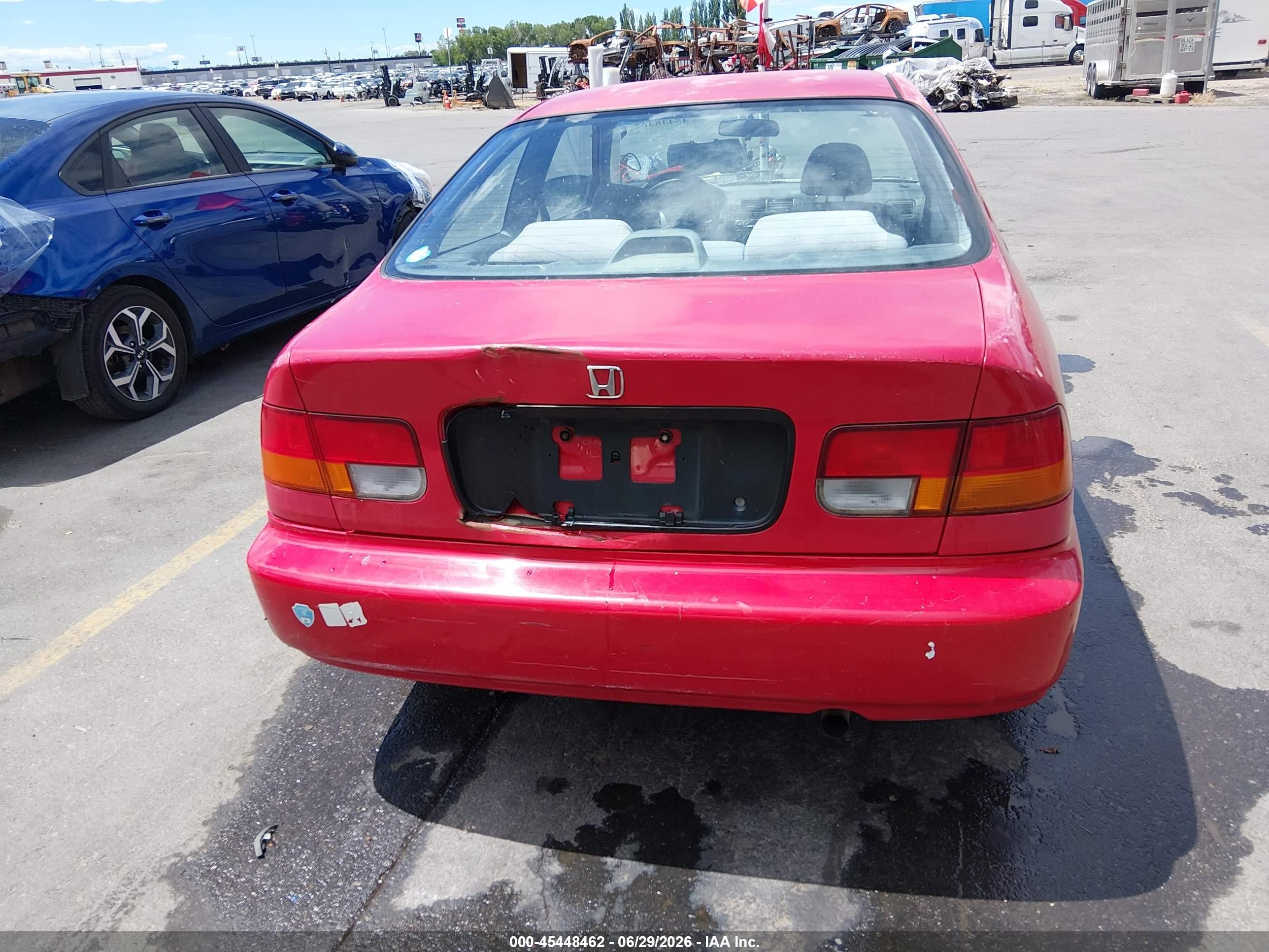 1996 Honda Civic Dx Red vin: 1HGEJ6122TL069816