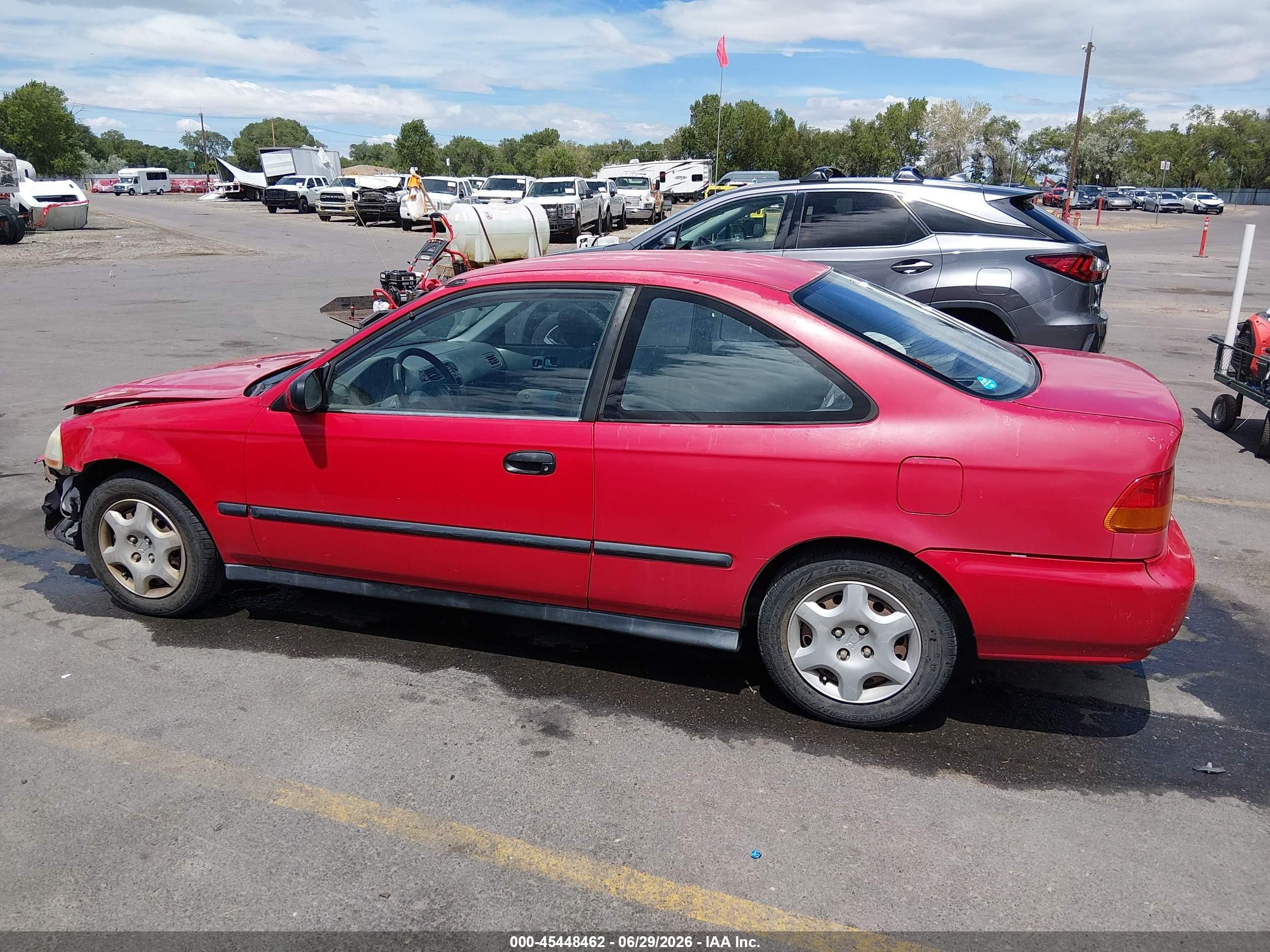 1996 Honda Civic Dx Red vin: 1HGEJ6122TL069816