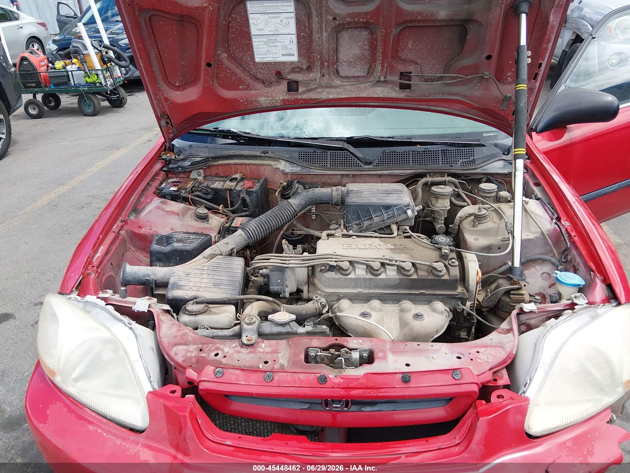 1996 Honda Civic Dx Red vin: 1HGEJ6122TL069816