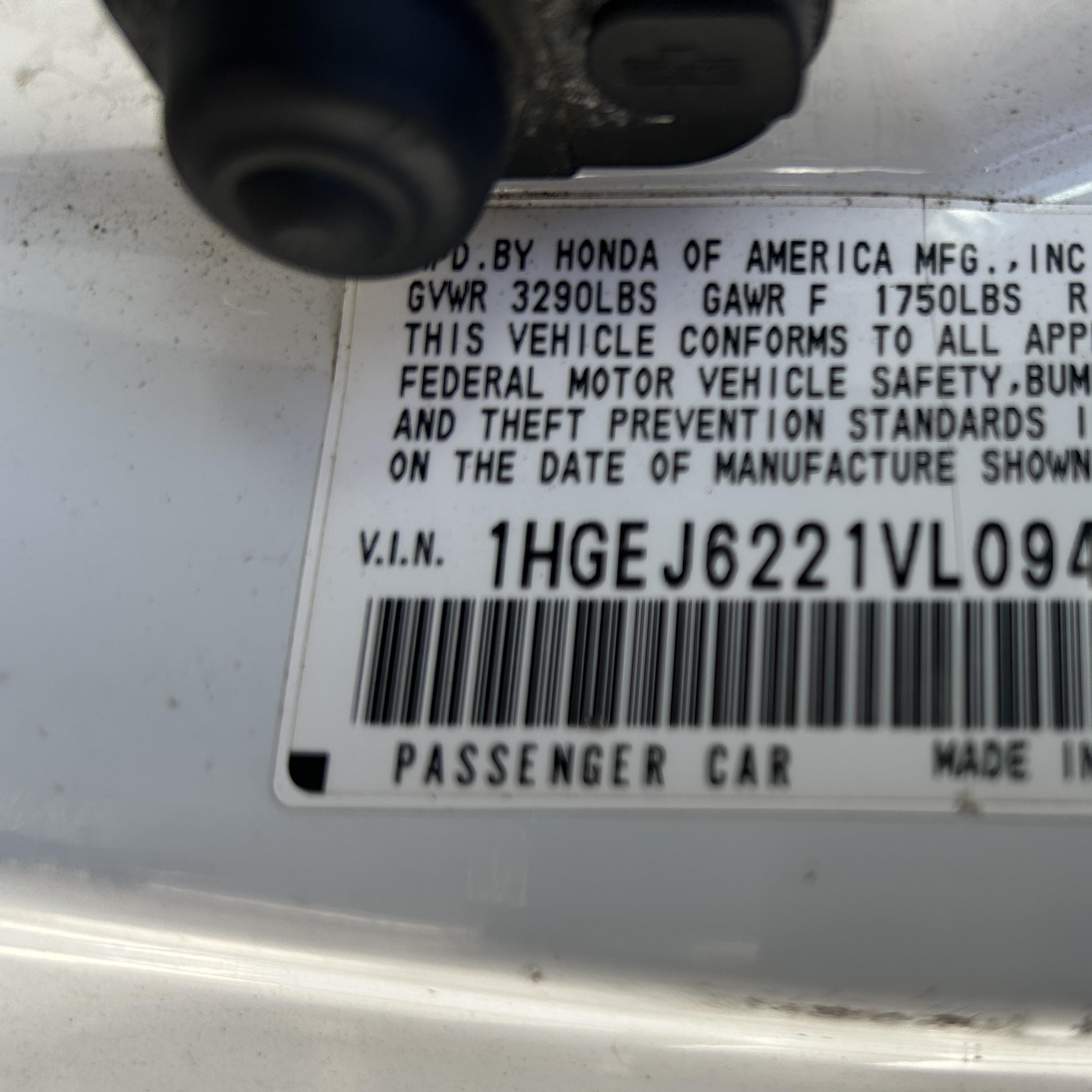 1997 Honda Civic Dx White vin: 1HGEJ6221VL094000