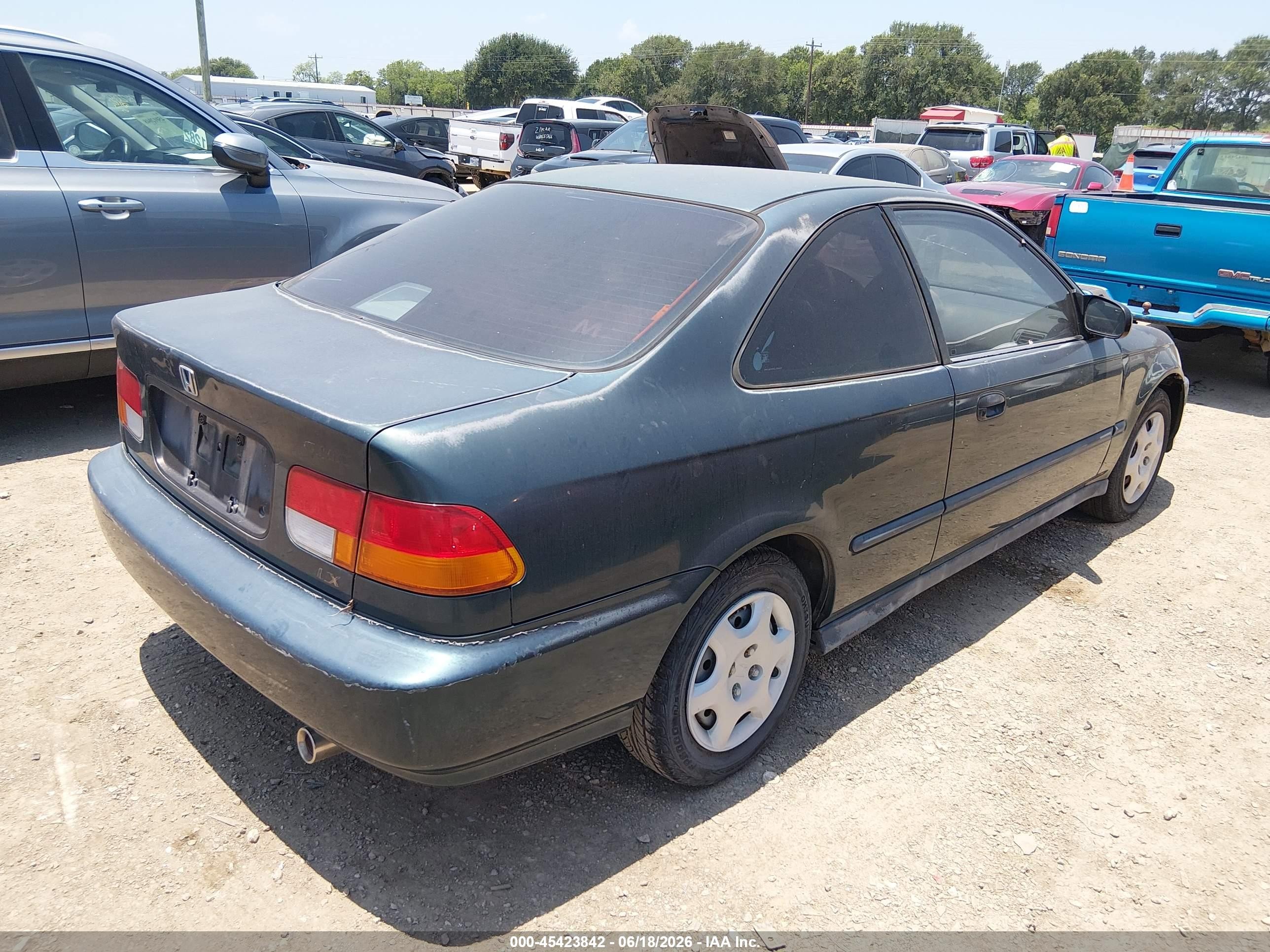 1997 Honda Civic Dx Green vin: 1HGEJ6228VL108653