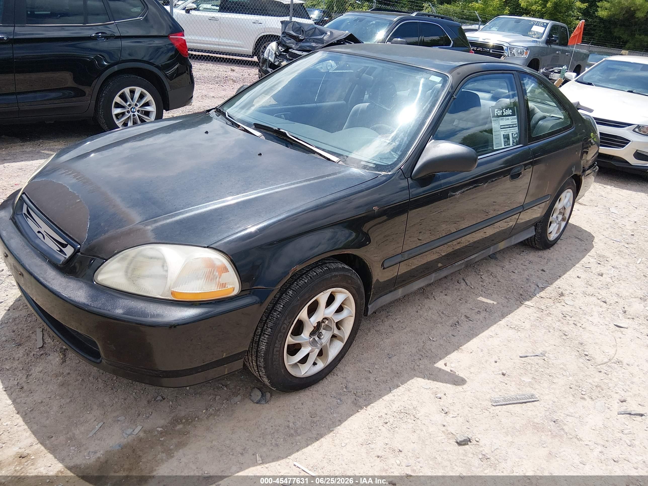 1997 Honda Civic Dx Black vin: 1HGEJ622XVL024429