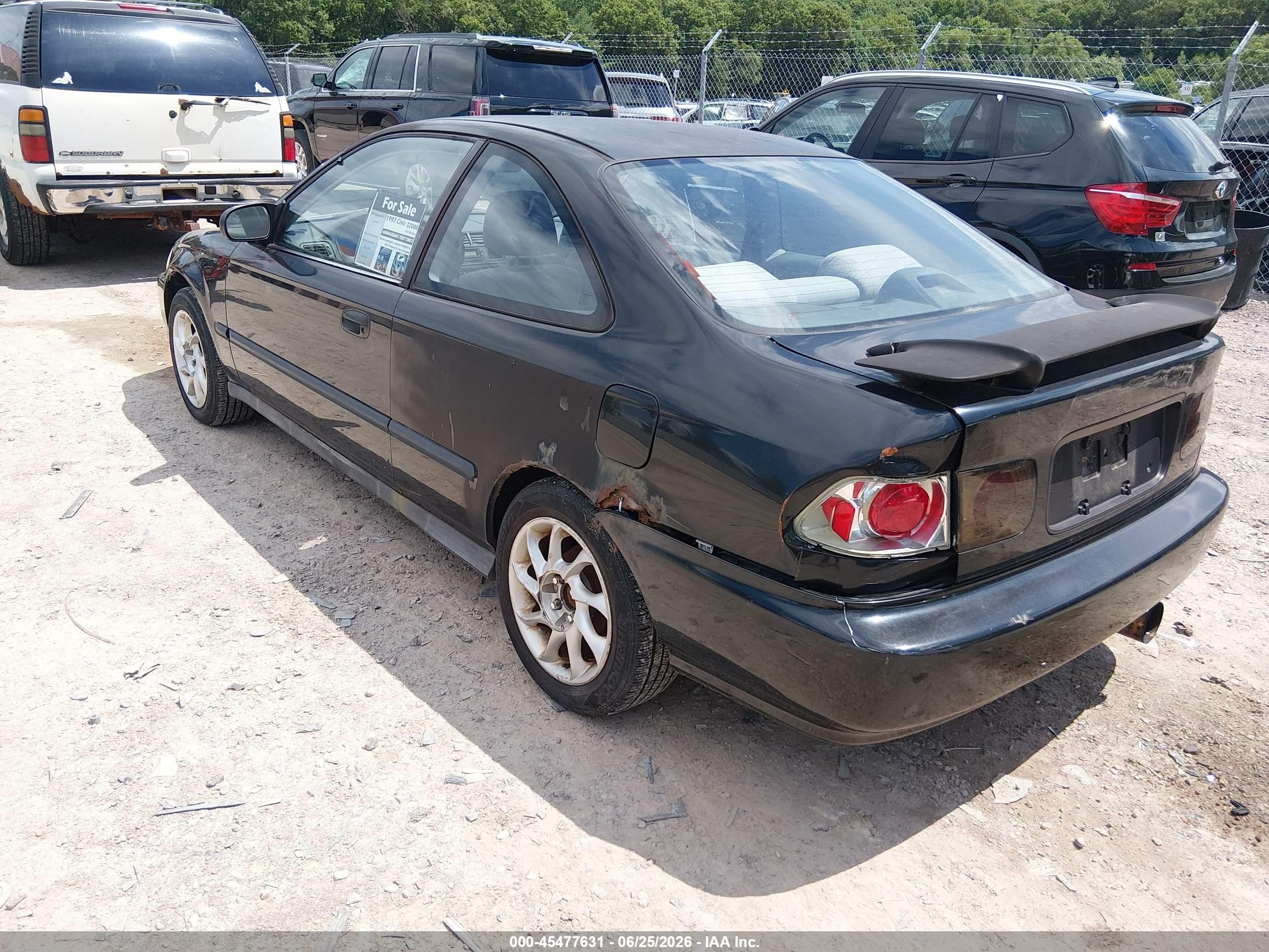 1997 Honda Civic Dx Black vin: 1HGEJ622XVL024429