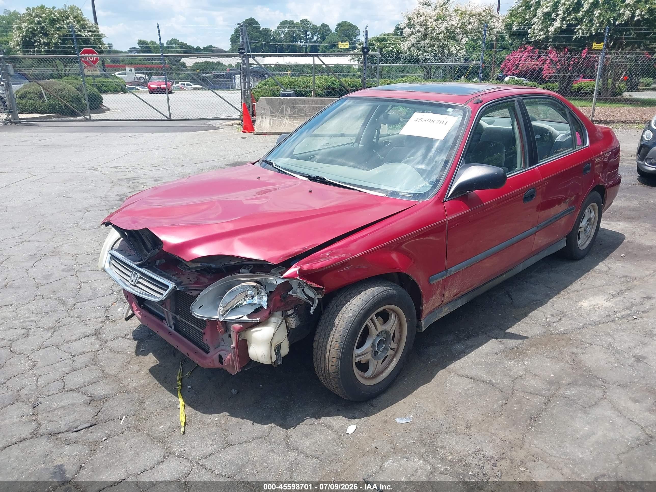 1997 Honda Civic Lx Красный vin: 1HGEJ6577VL007210