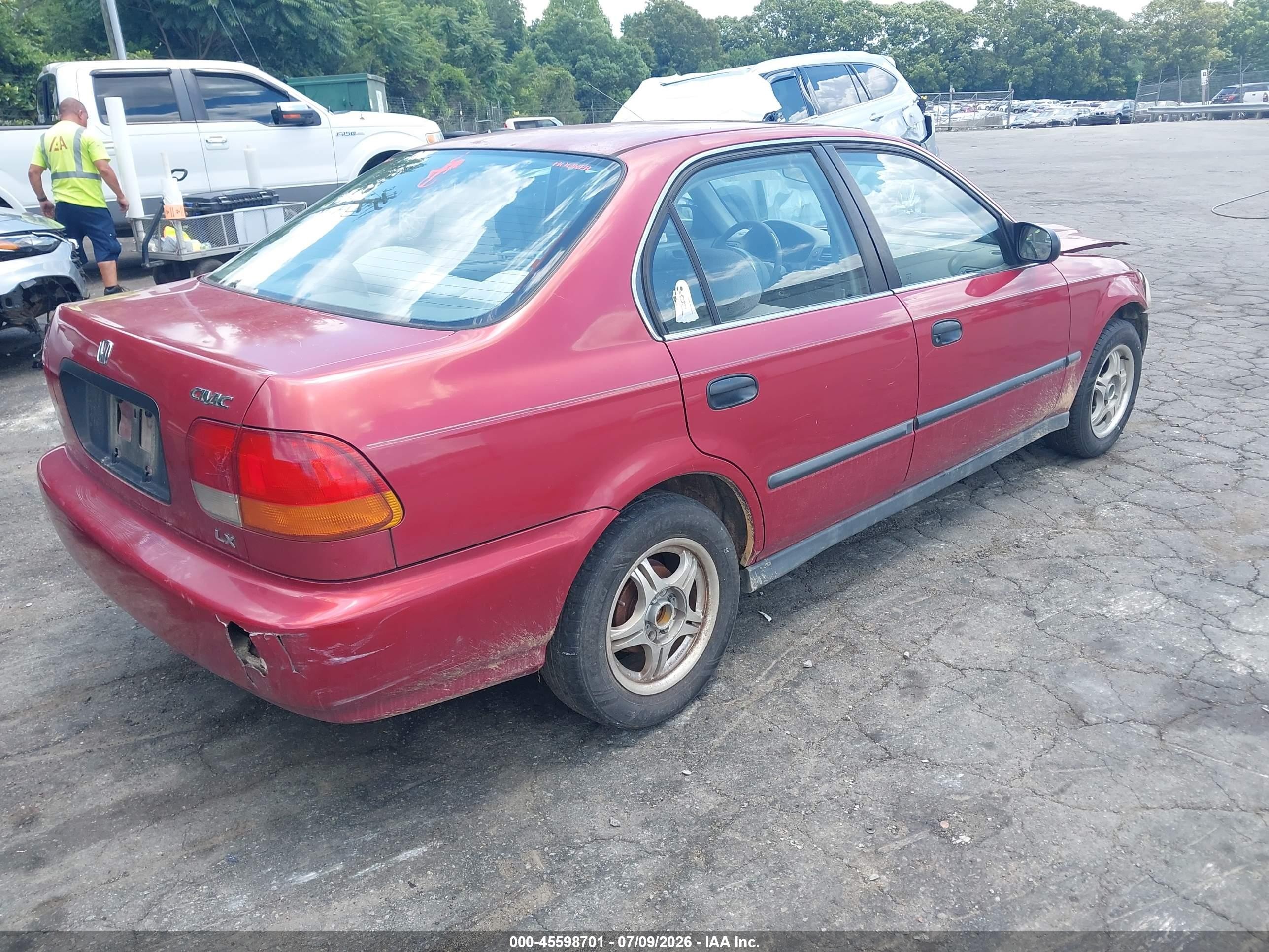 1997 Honda Civic Lx Красный vin: 1HGEJ6577VL007210