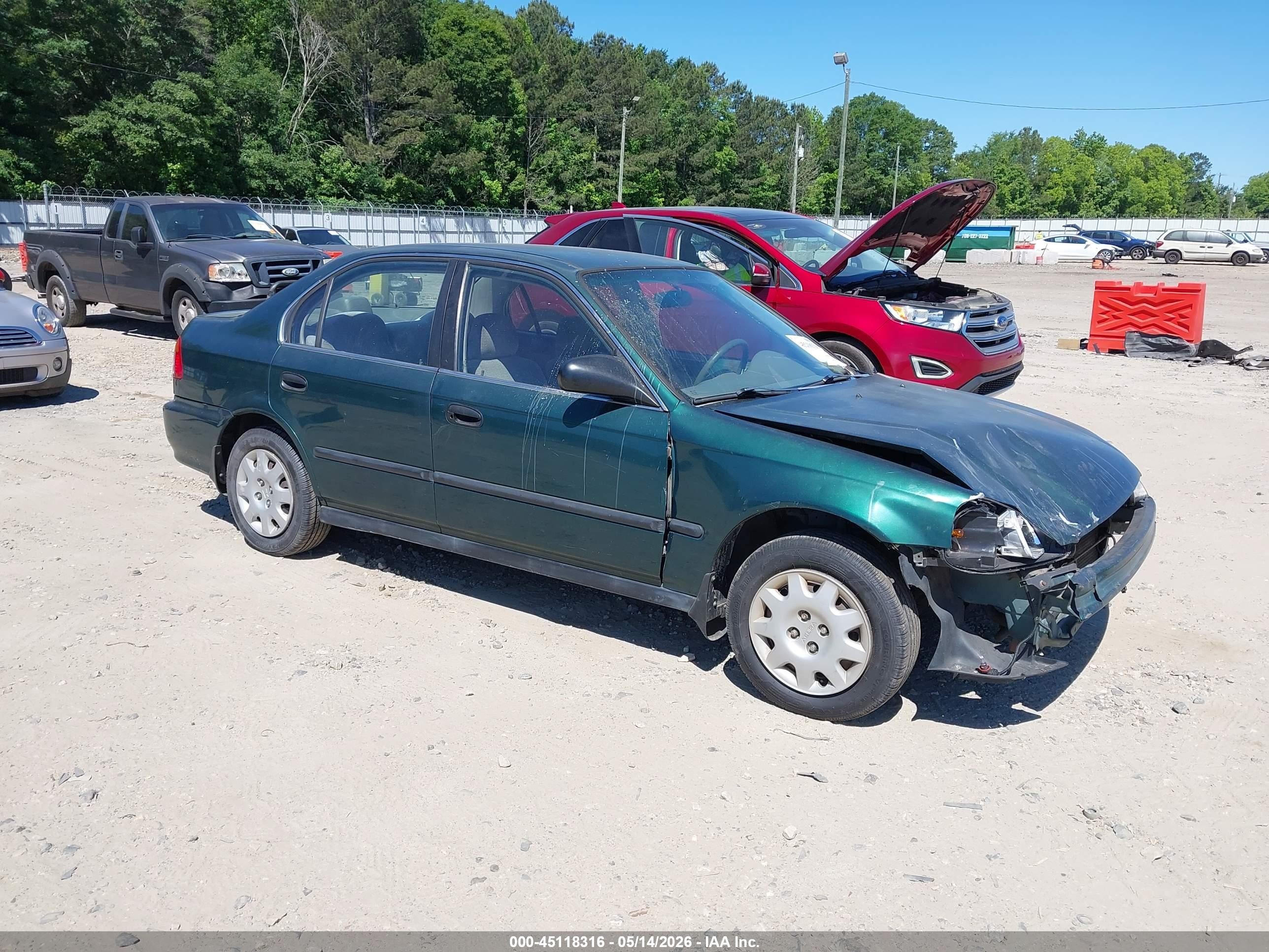 2000 Honda Civic Lx Green vin: 1HGEJ6578YL051706