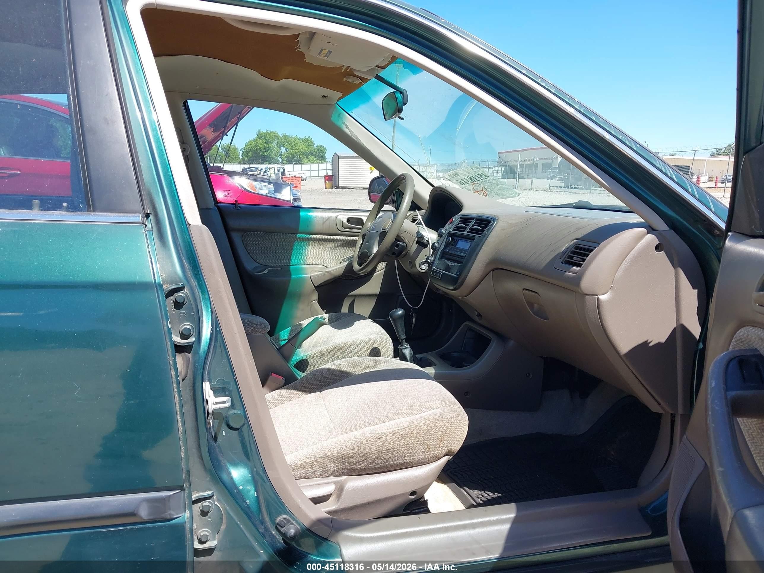 2000 Honda Civic Lx Green vin: 1HGEJ6578YL051706