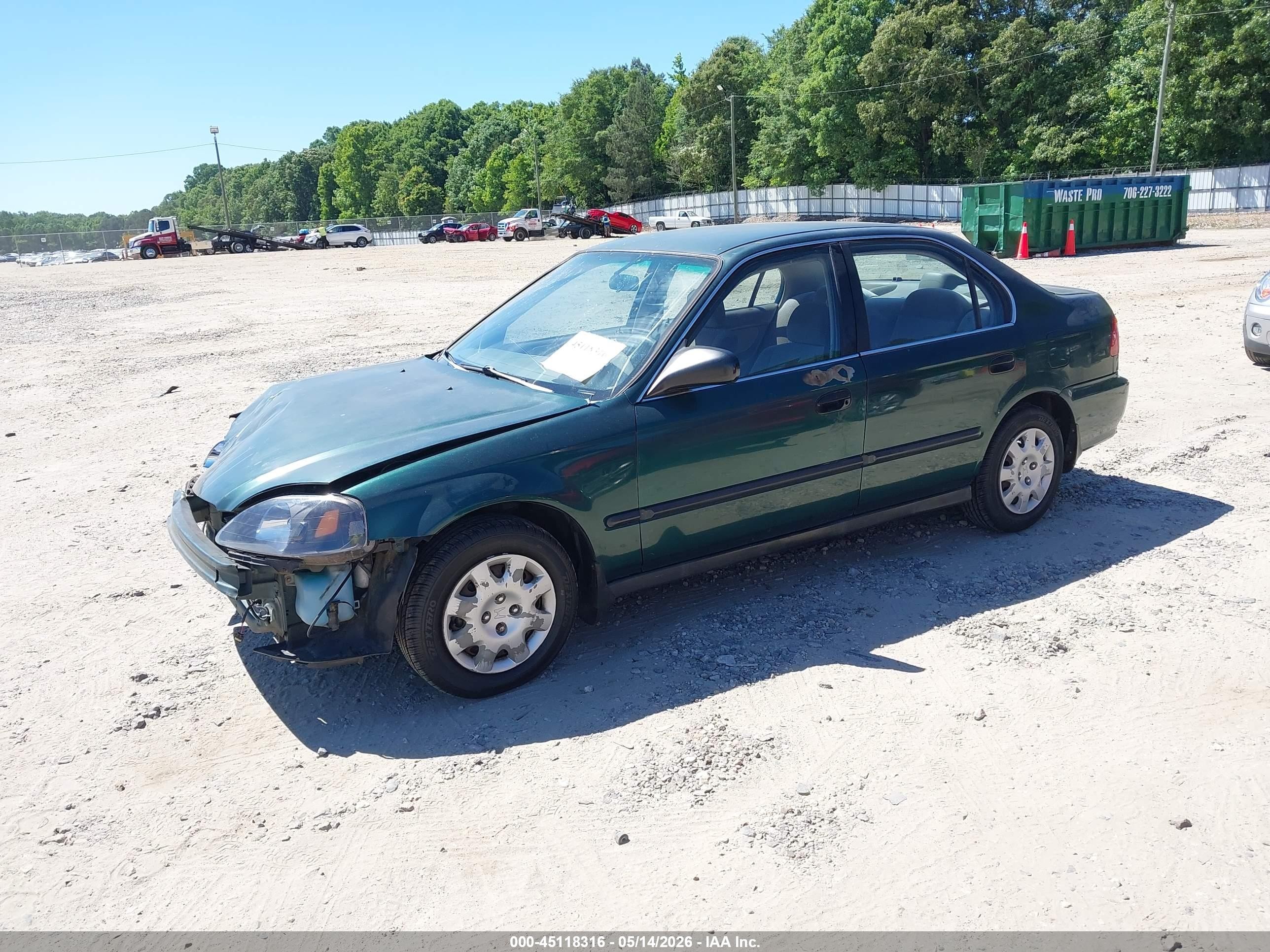 2000 Honda Civic Lx Green vin: 1HGEJ6578YL051706