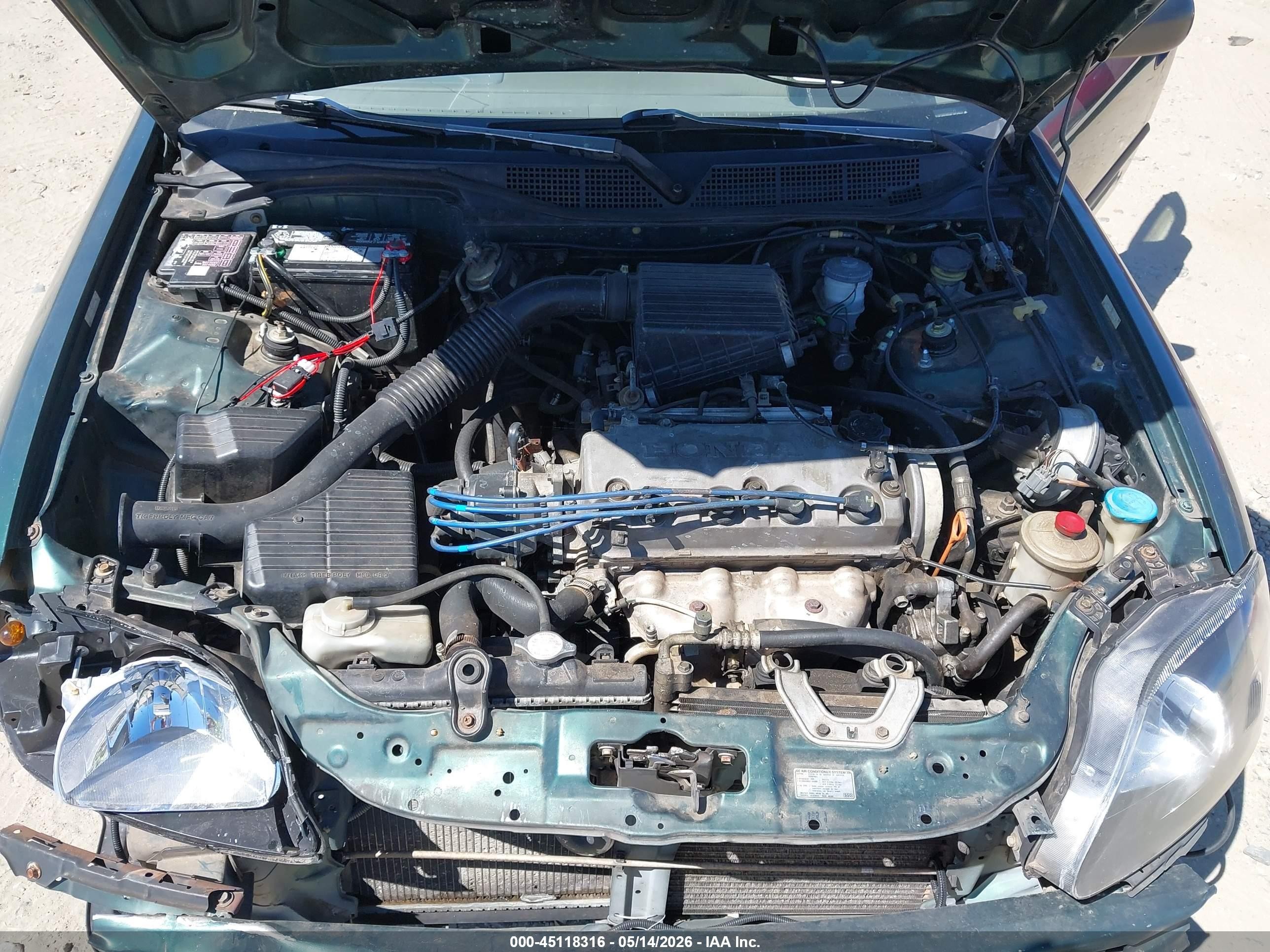 2000 Honda Civic Lx Green vin: 1HGEJ6578YL051706