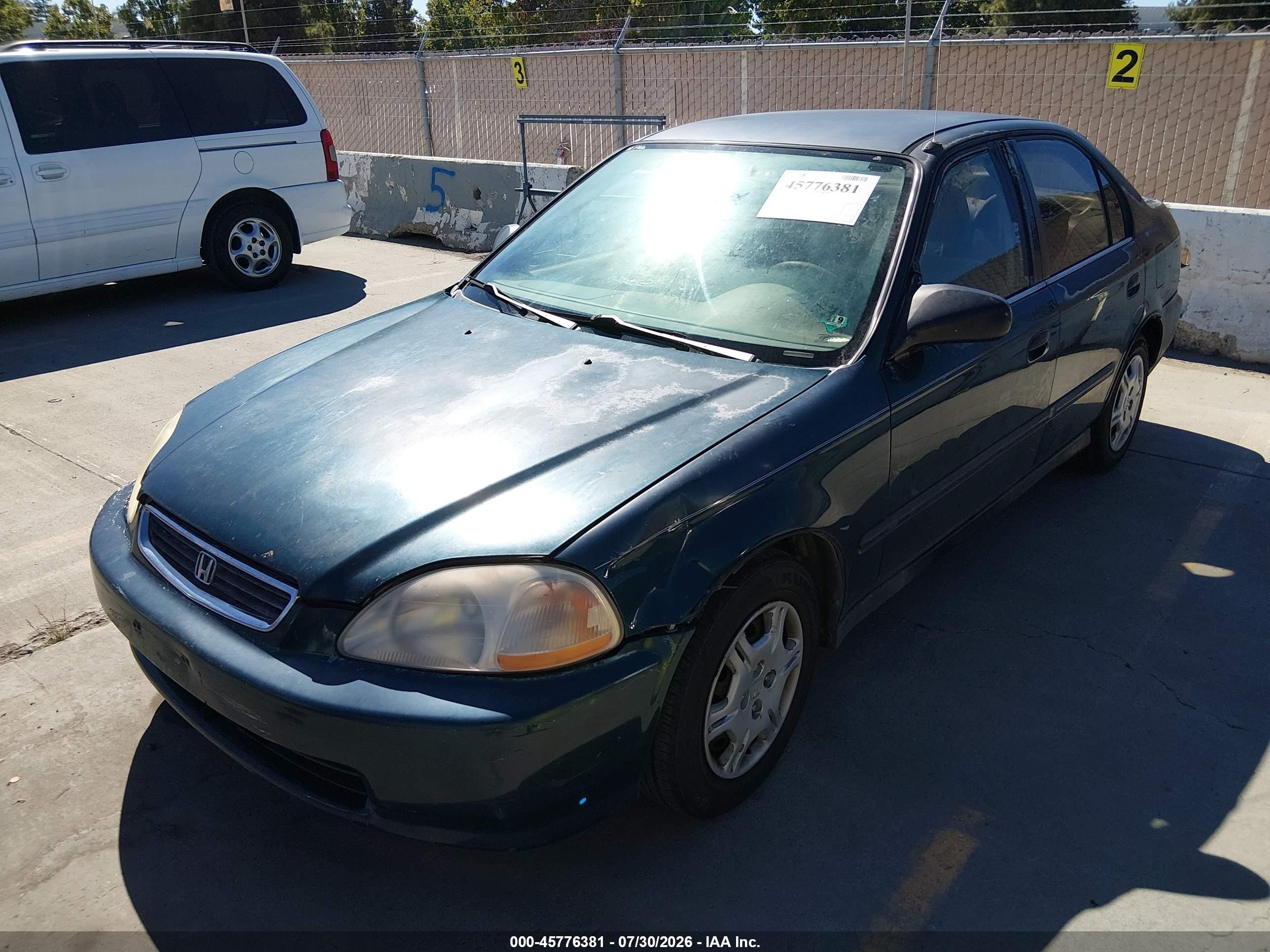 1997 Honda Civic Dx Green vin: 1HGEJ6625VL036031