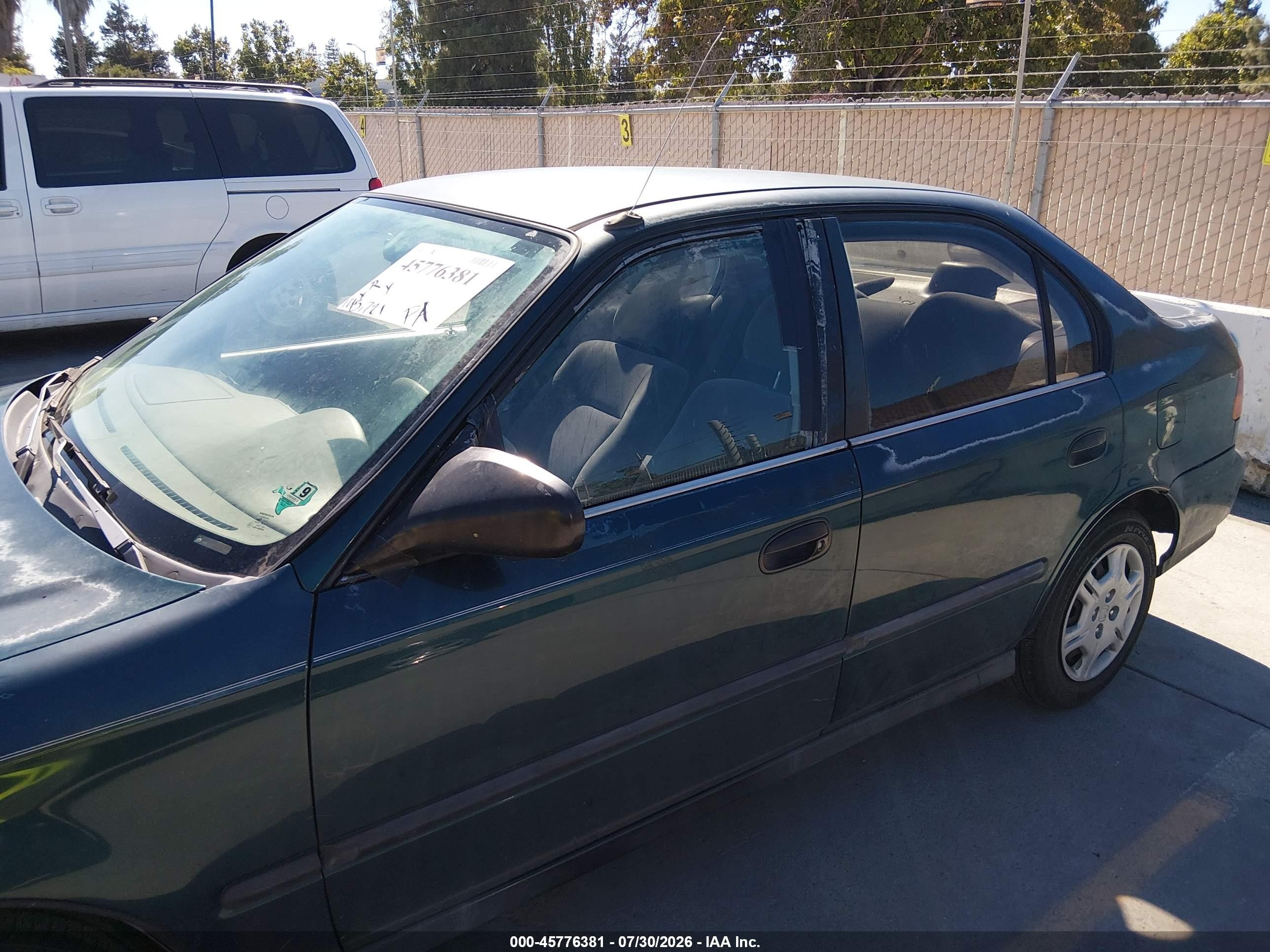 1997 Honda Civic Dx Green vin: 1HGEJ6625VL036031