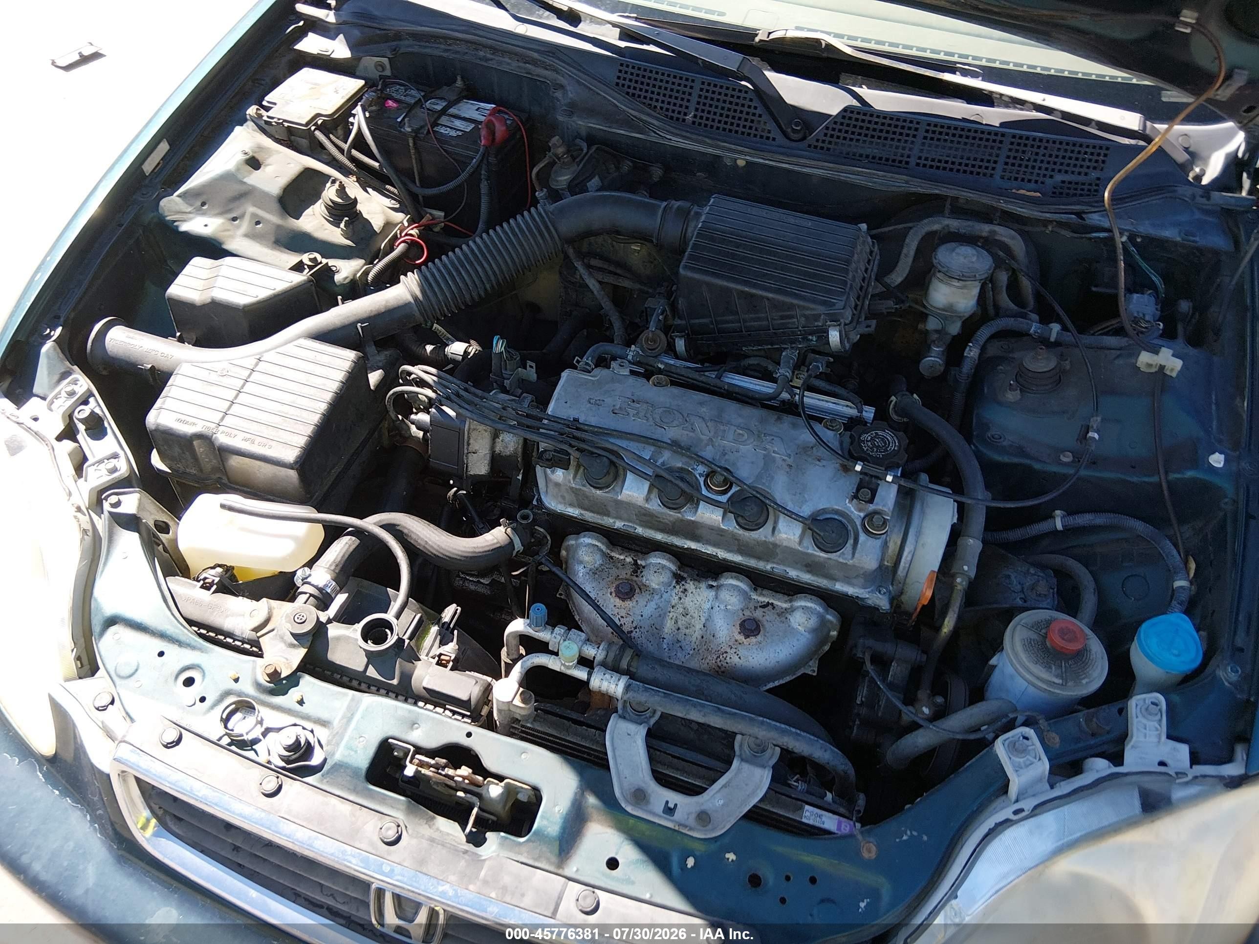 1997 Honda Civic Dx Green vin: 1HGEJ6625VL036031