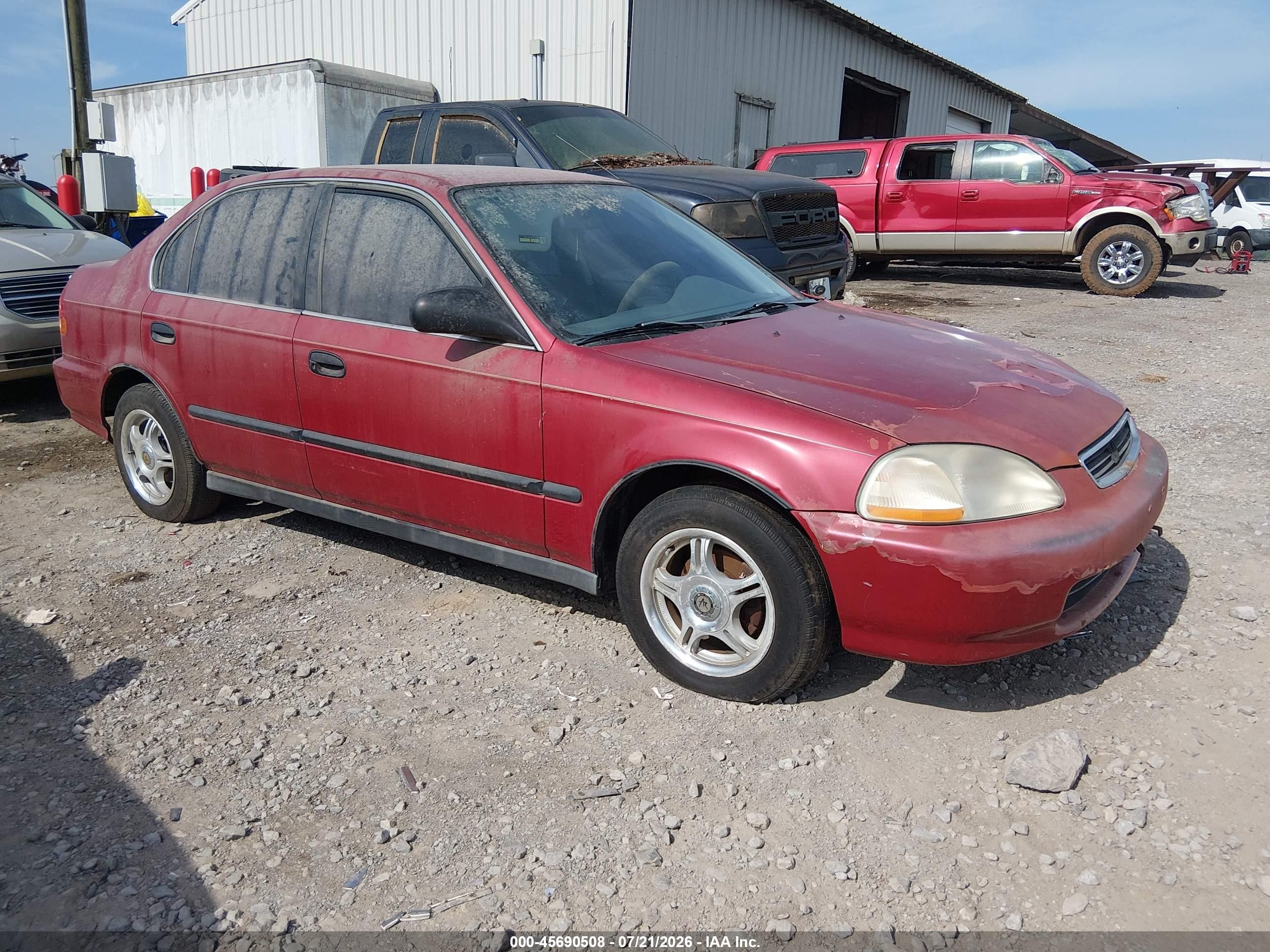 1997 Honda Civic Lx Красный vin: 1HGEJ6671VL022736