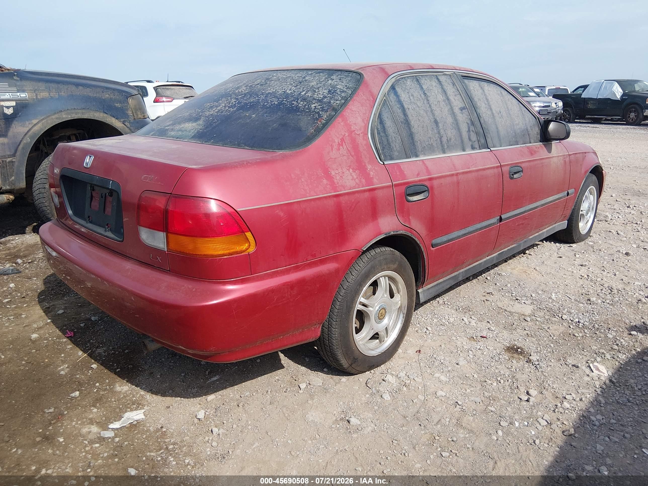 1997 Honda Civic Lx Красный vin: 1HGEJ6671VL022736