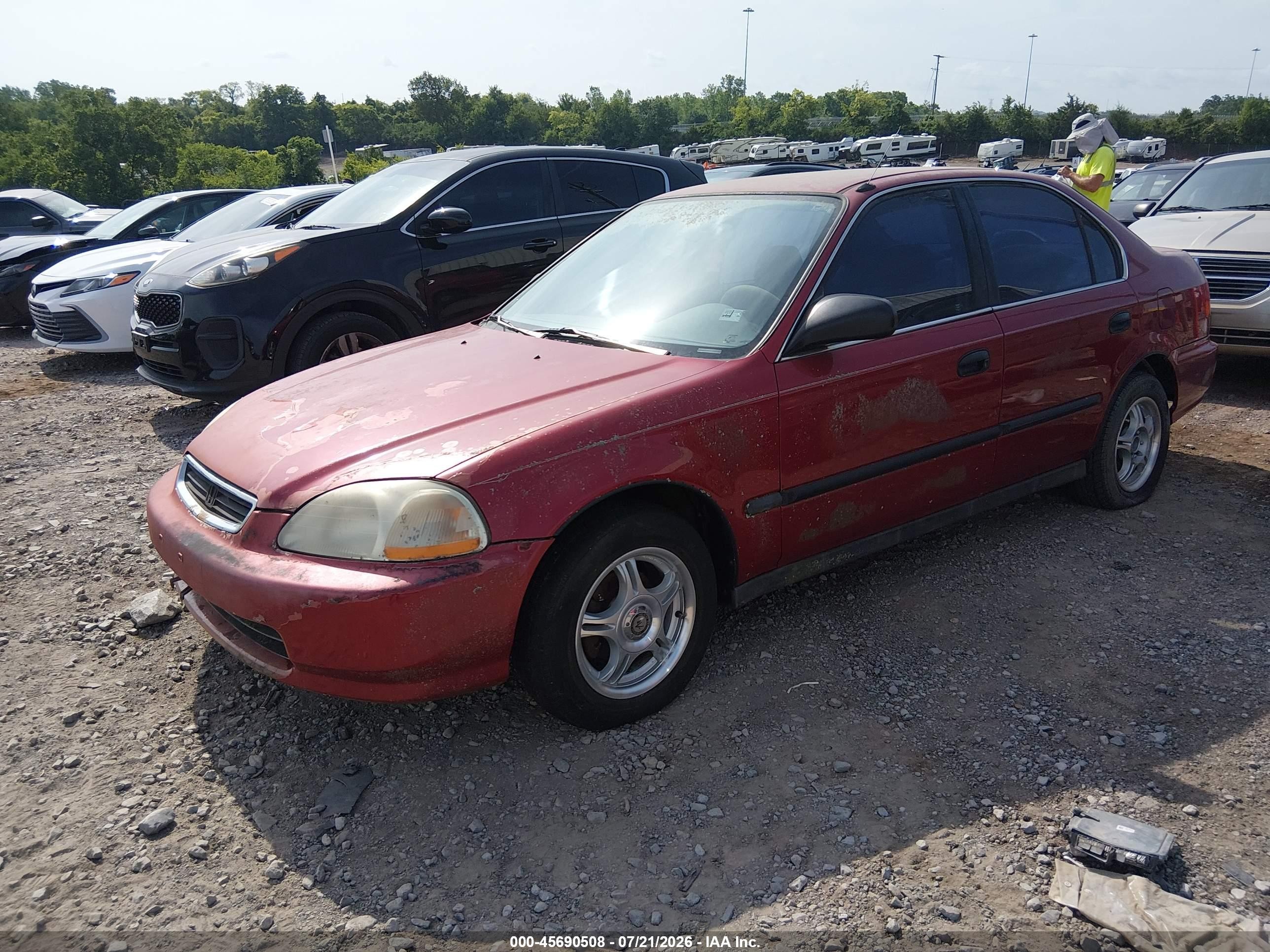 1997 Honda Civic Lx Красный vin: 1HGEJ6671VL022736