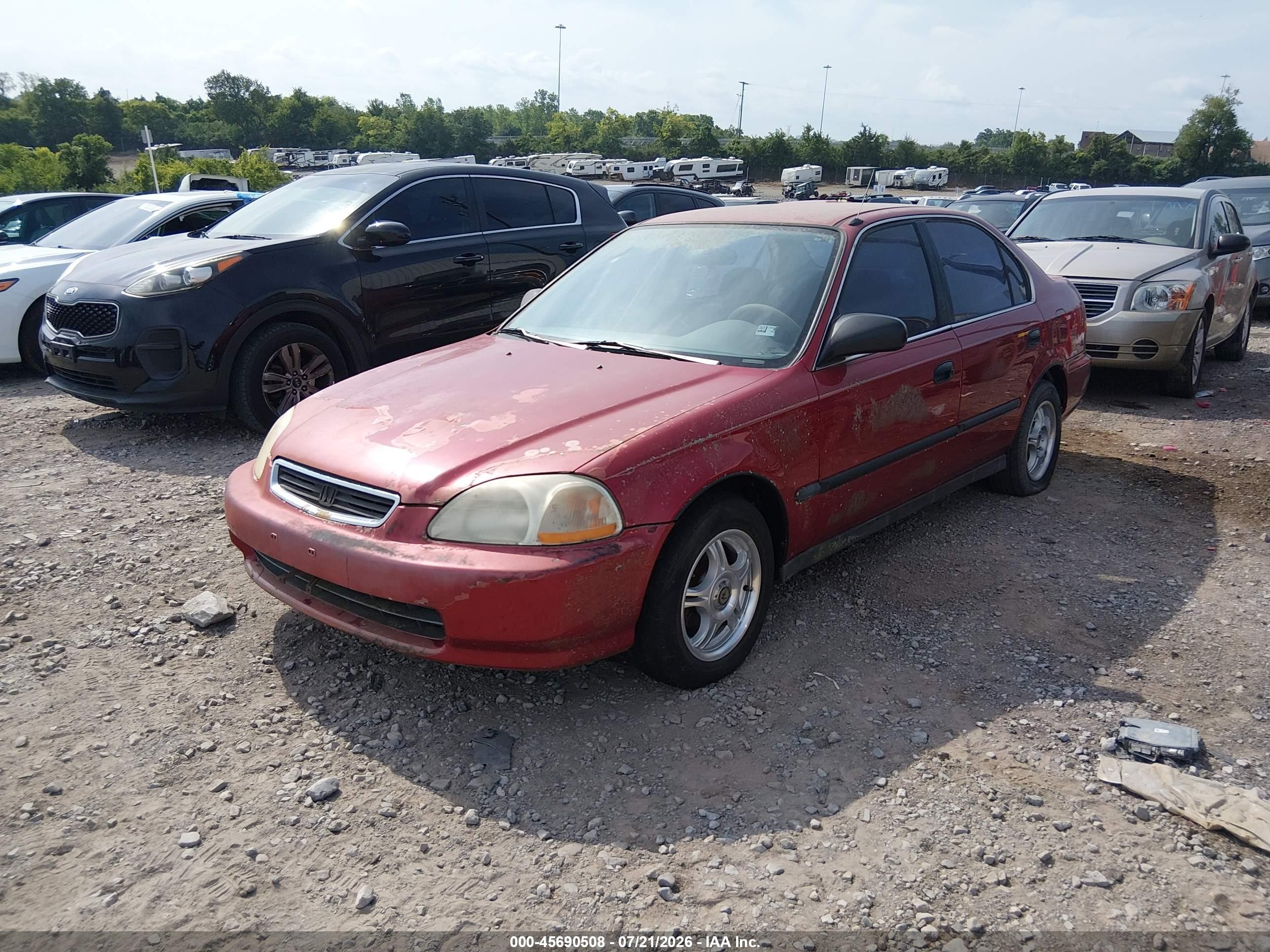 1997 Honda Civic Lx Красный vin: 1HGEJ6671VL022736