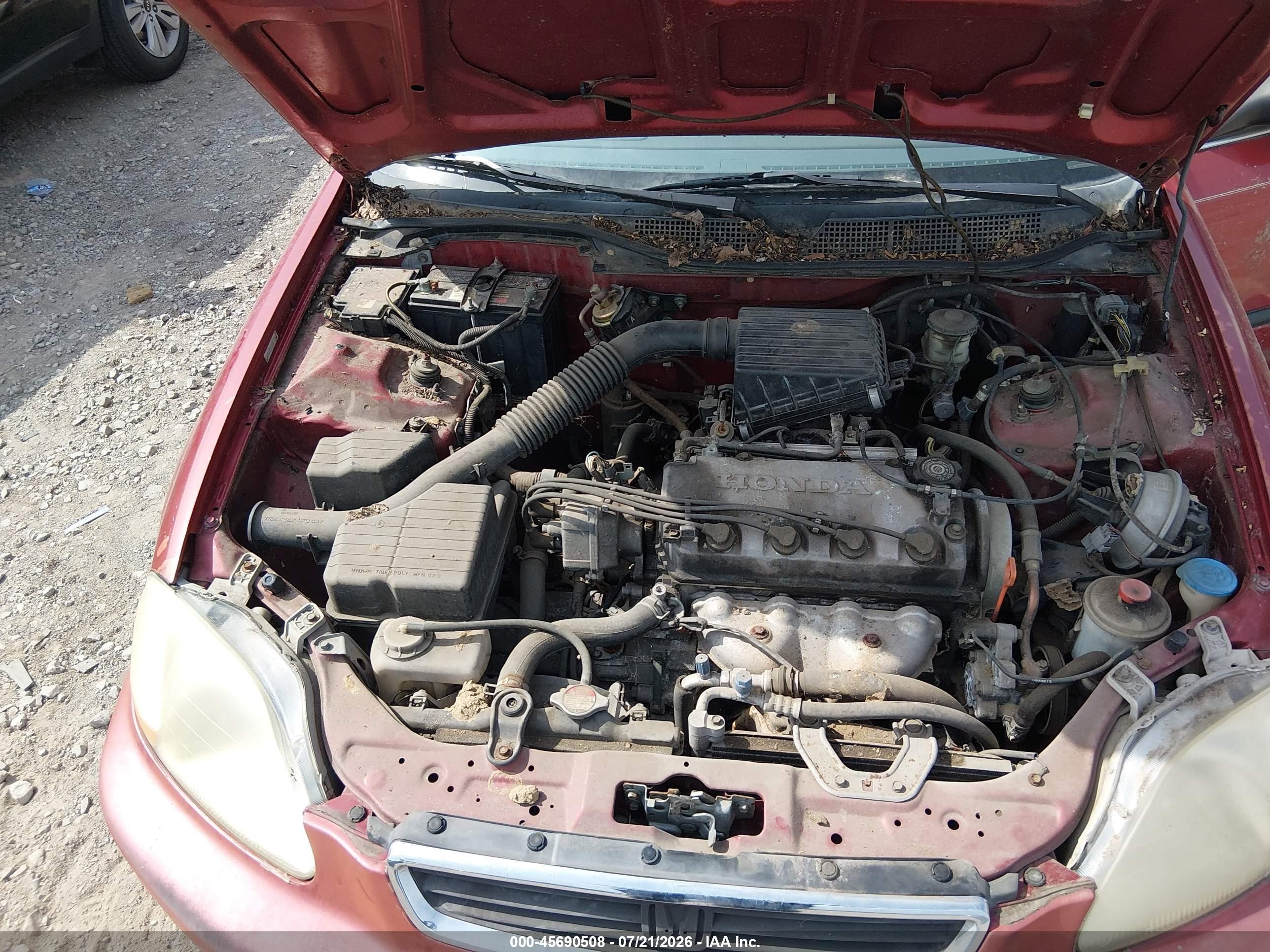 1997 Honda Civic Lx Красный vin: 1HGEJ6671VL022736