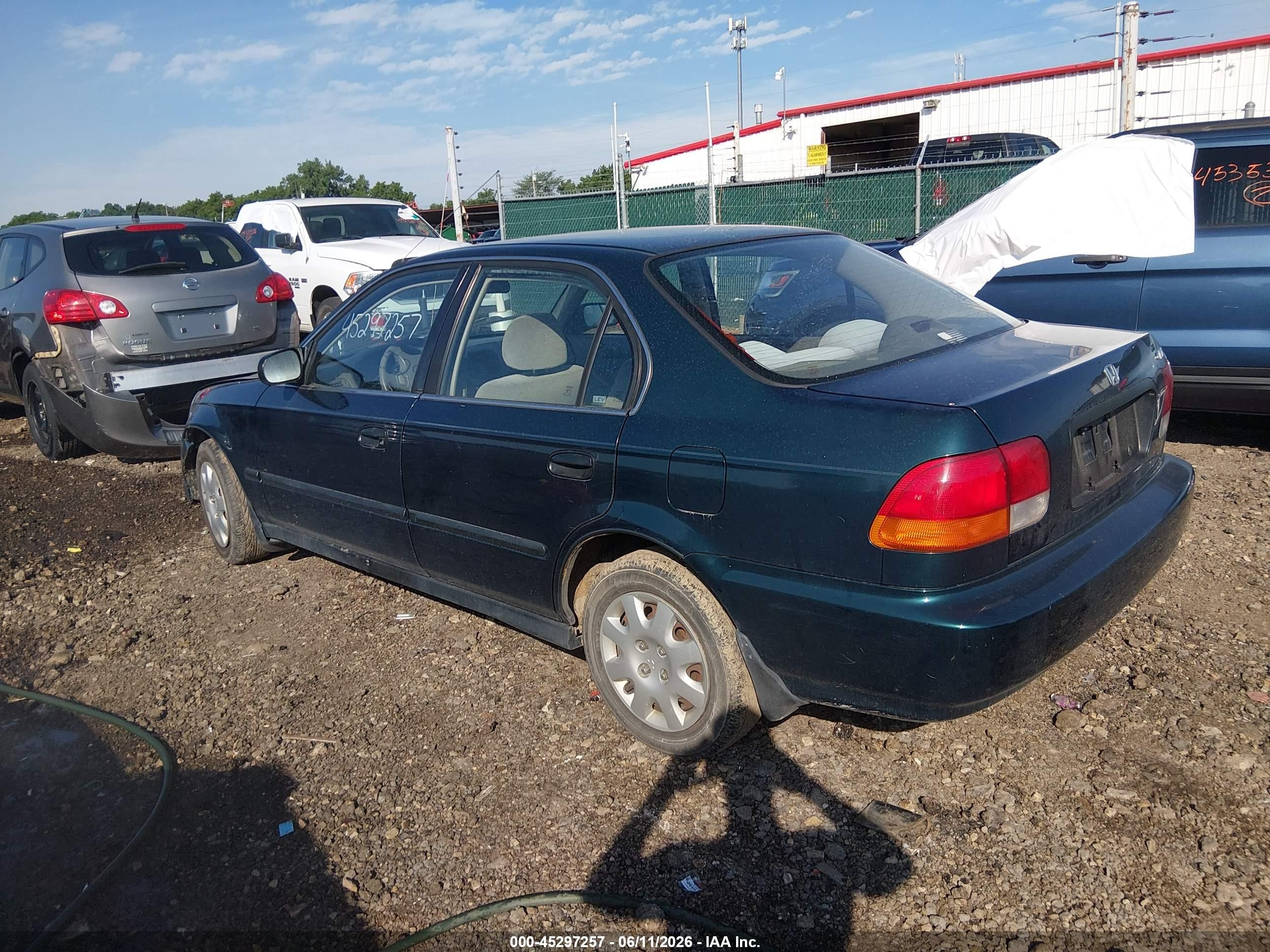 1998 Honda Civic Lx Green vin: 1HGEJ6671WL042776