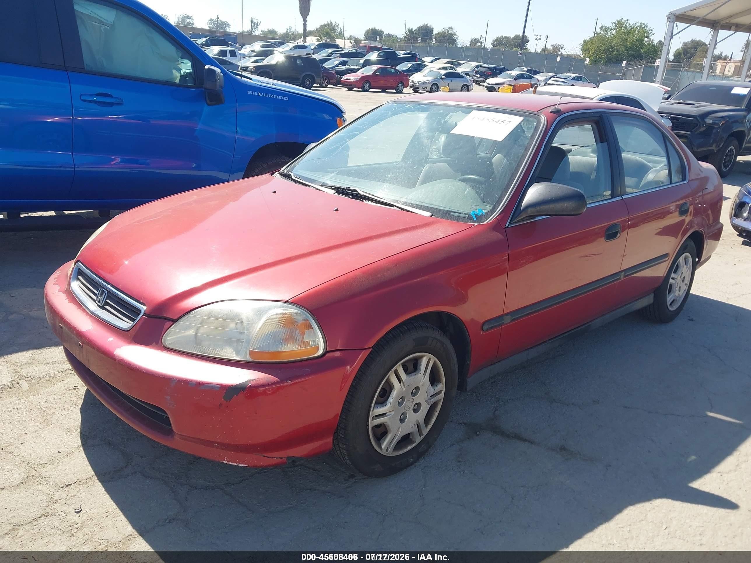 1998 Honda Civic Lx Red vin: 1HGEJ6672WL047954