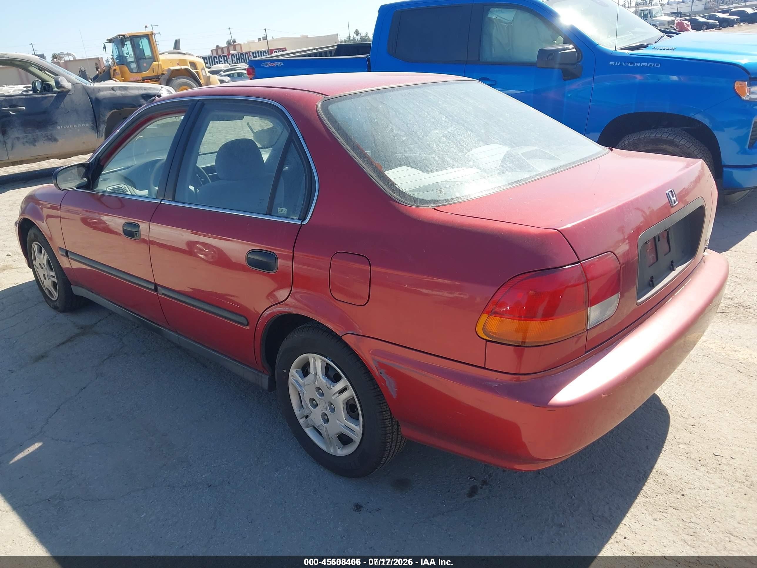 1998 Honda Civic Lx Red vin: 1HGEJ6672WL047954