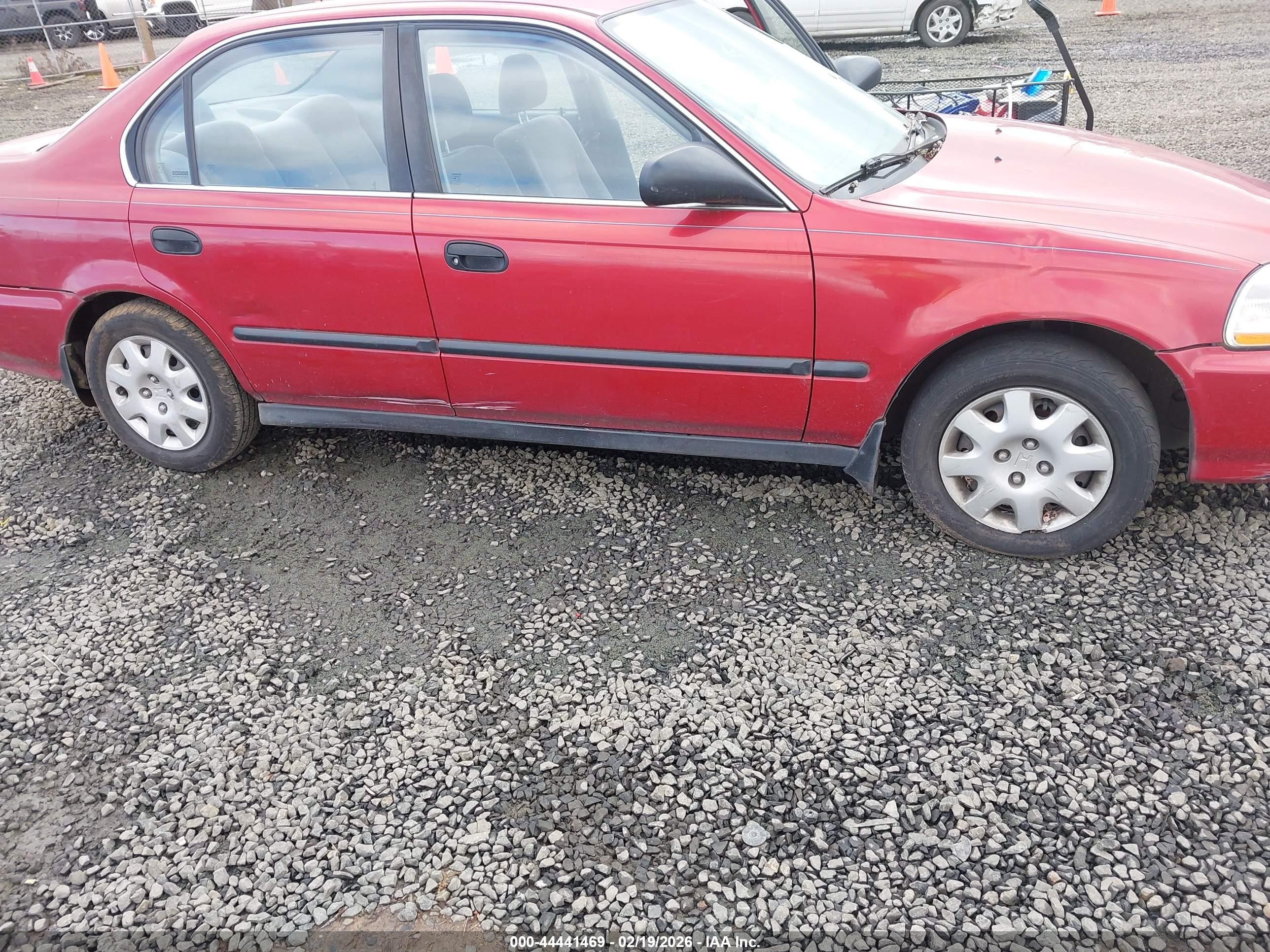 1998 Honda Civic Lx Red vin: 1HGEJ6673WL002814