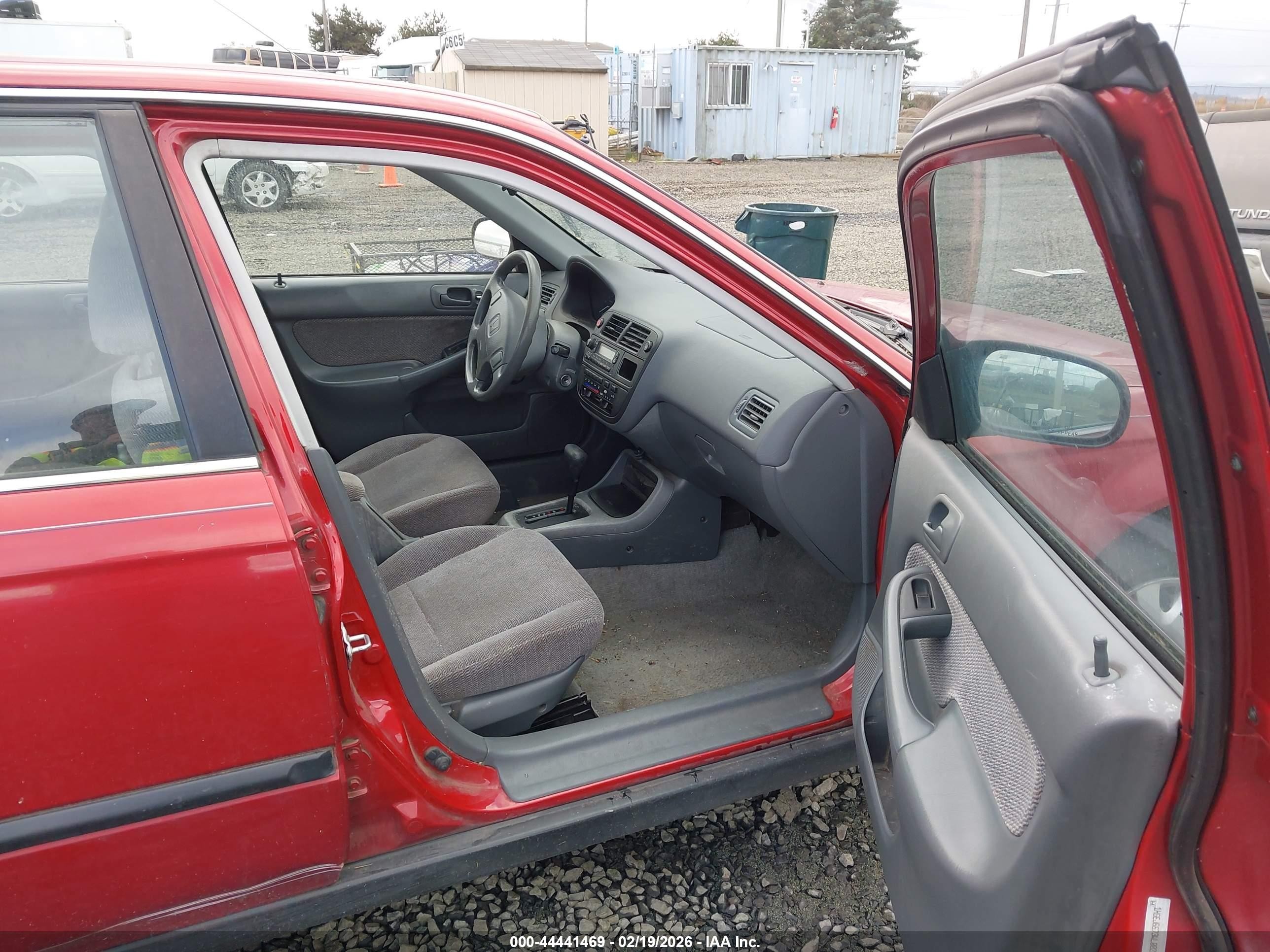 1998 Honda Civic Lx Red vin: 1HGEJ6673WL002814